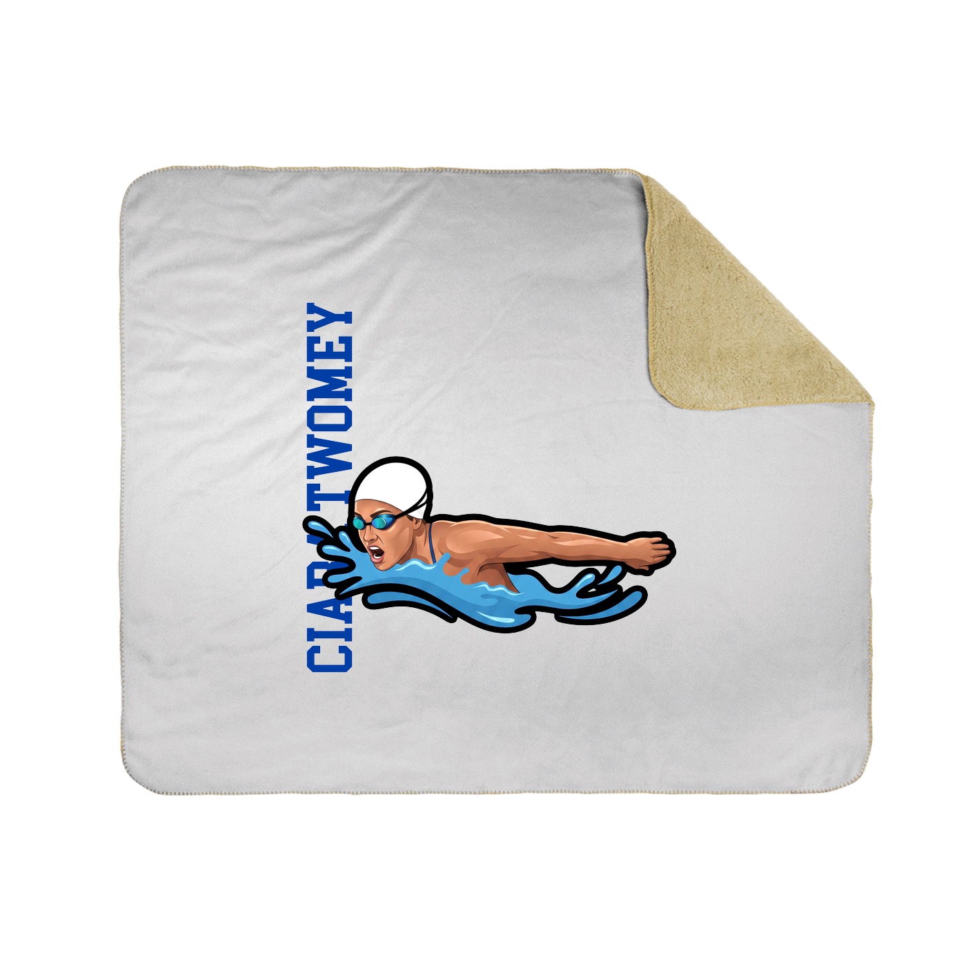 Throw Blanket — Name Vertical in White