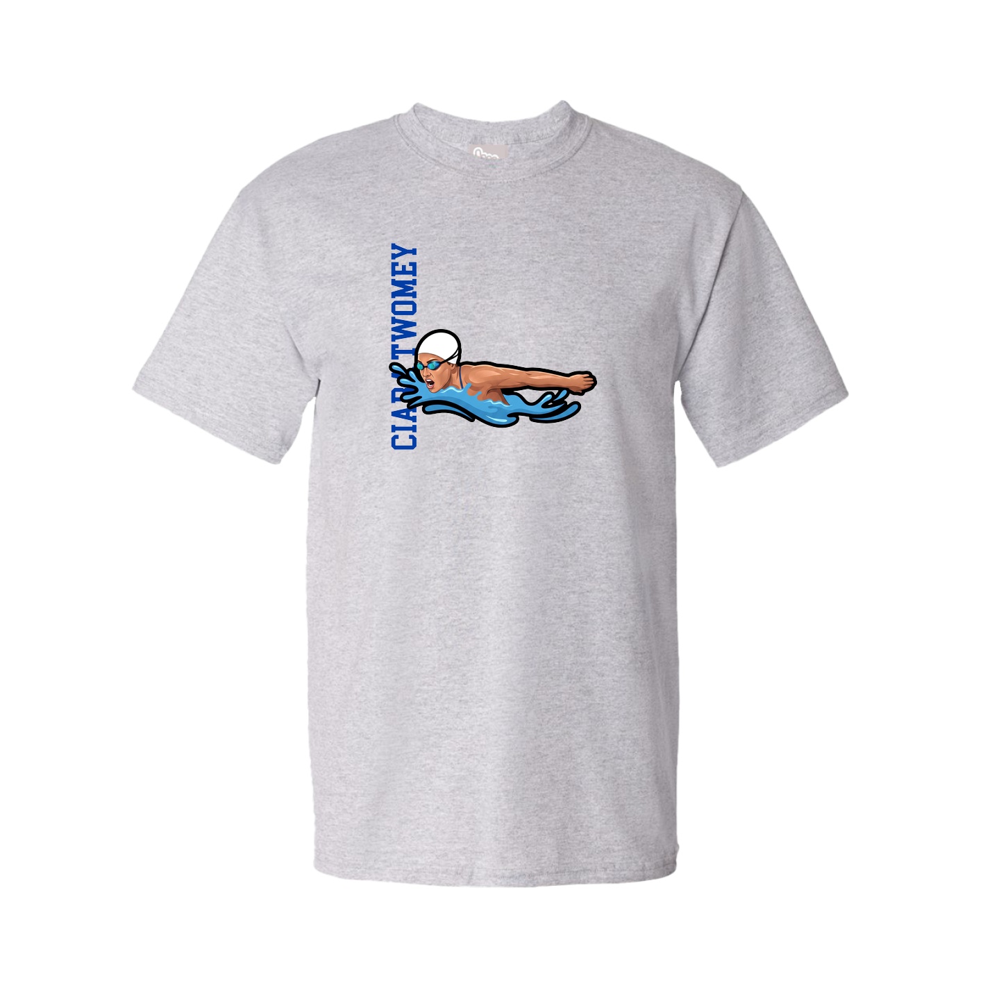 Youth Tee — Name Vertical in Grey