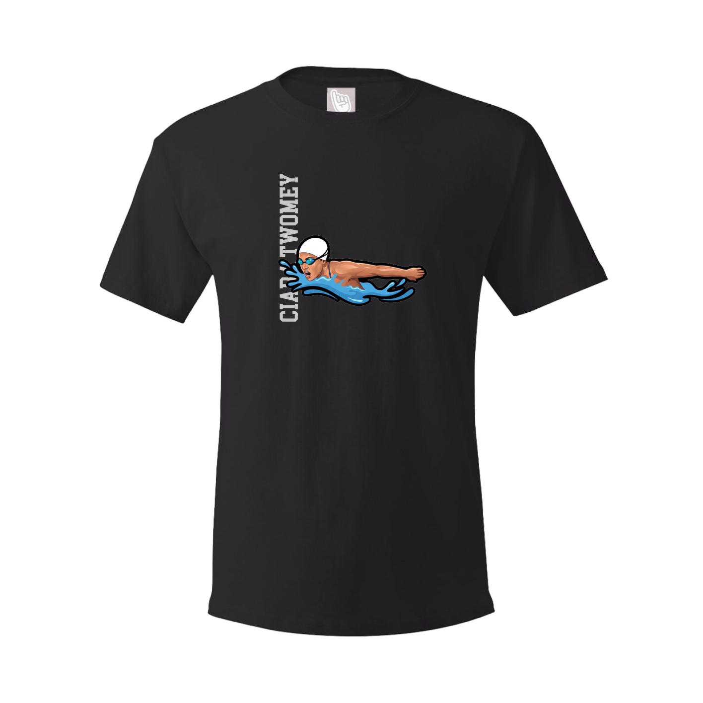 Youth Tee — Name Vertical in Black