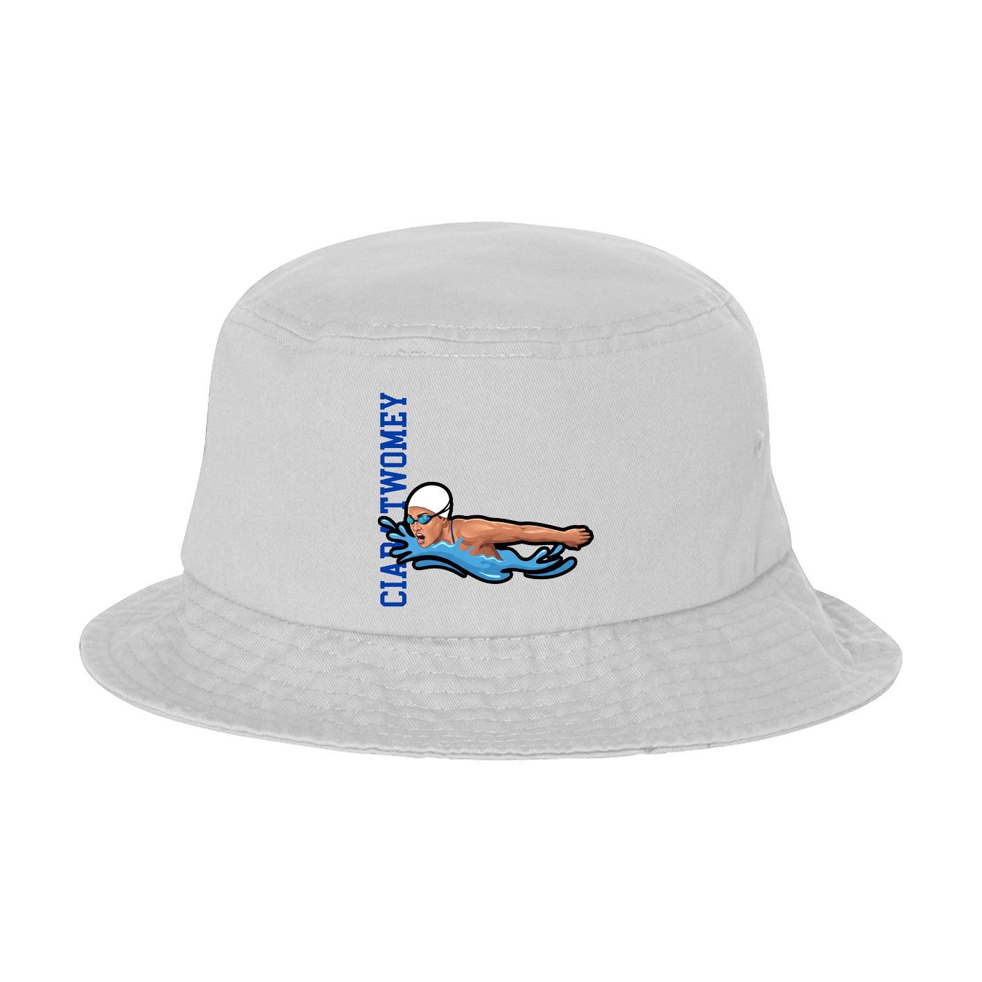 Bucket Cap — Name Vertical in White