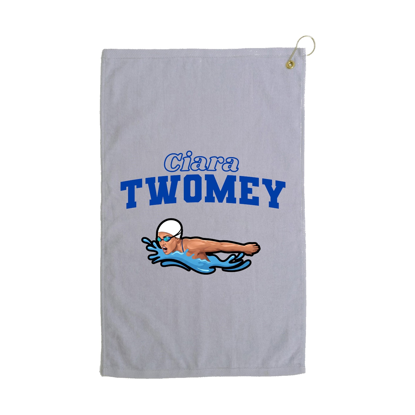 Golf Towel — Name Arch in Grey