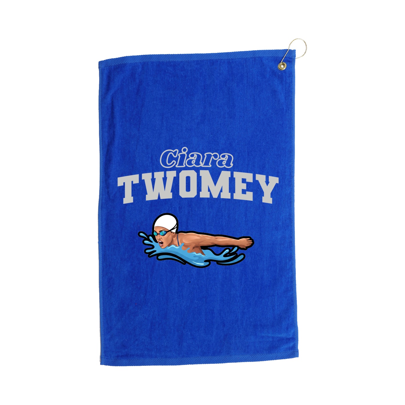 Golf Towel — Name Arch in Royal