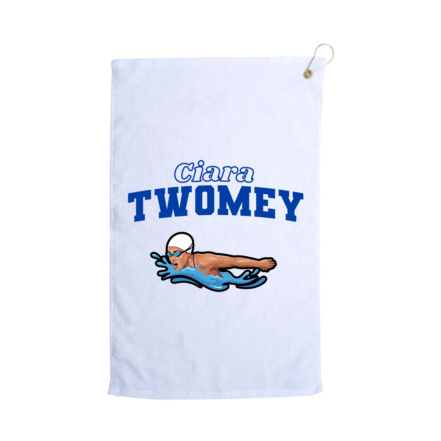 Golf Towel — Name Arch in White