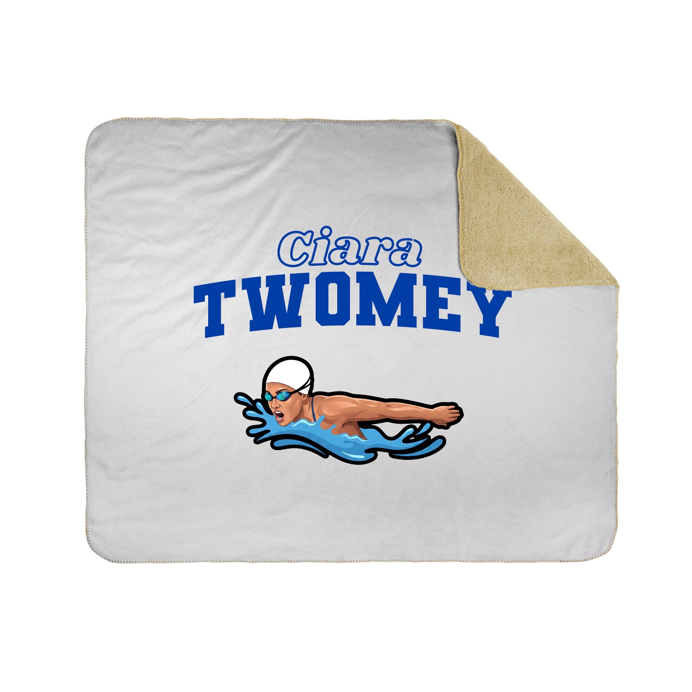 Throw Blanket — Name Arch in White