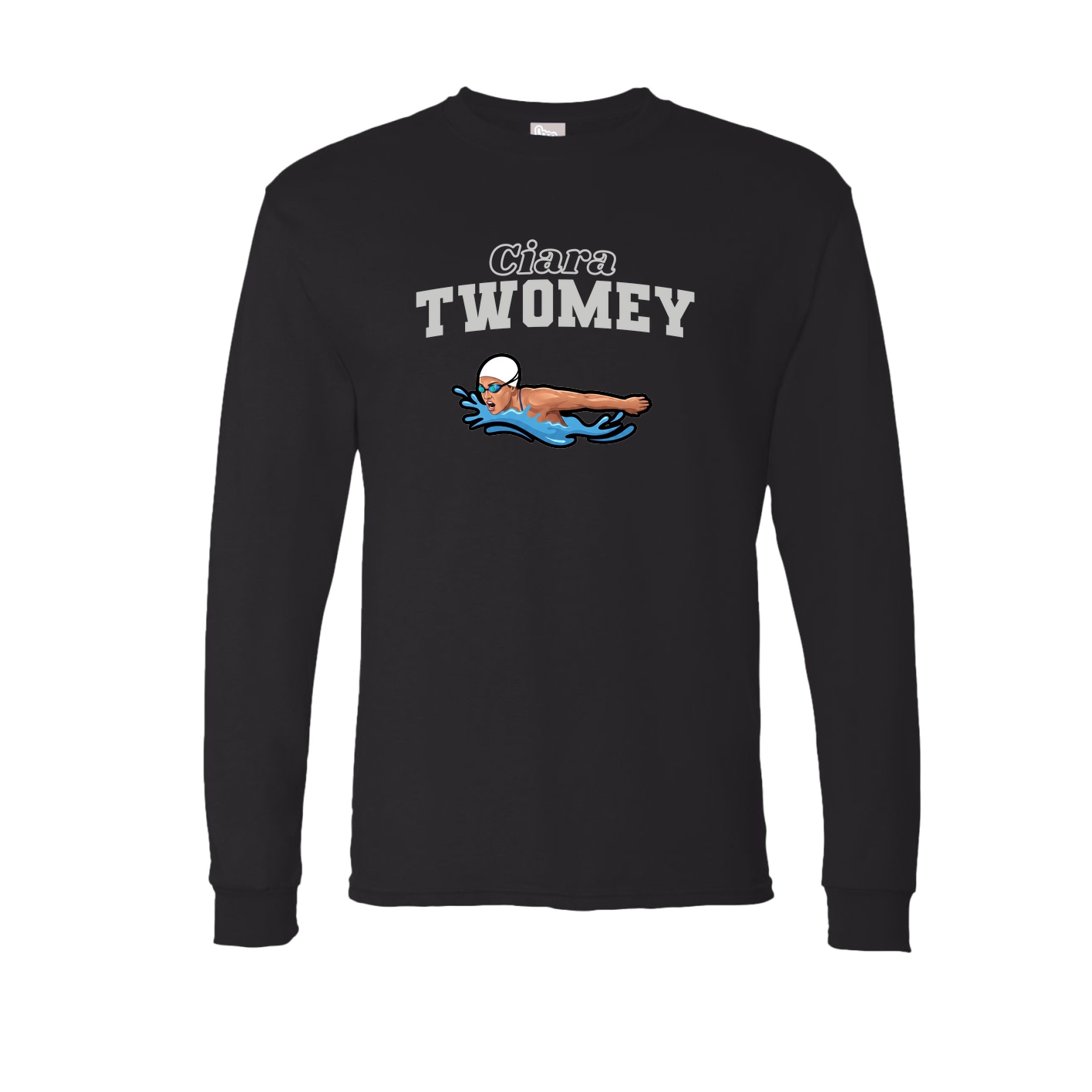 Long Sleeve Tee — Name Arch in Black