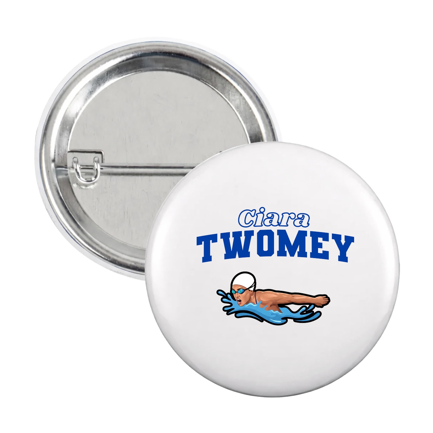 Game Day Button — Name Arch in White