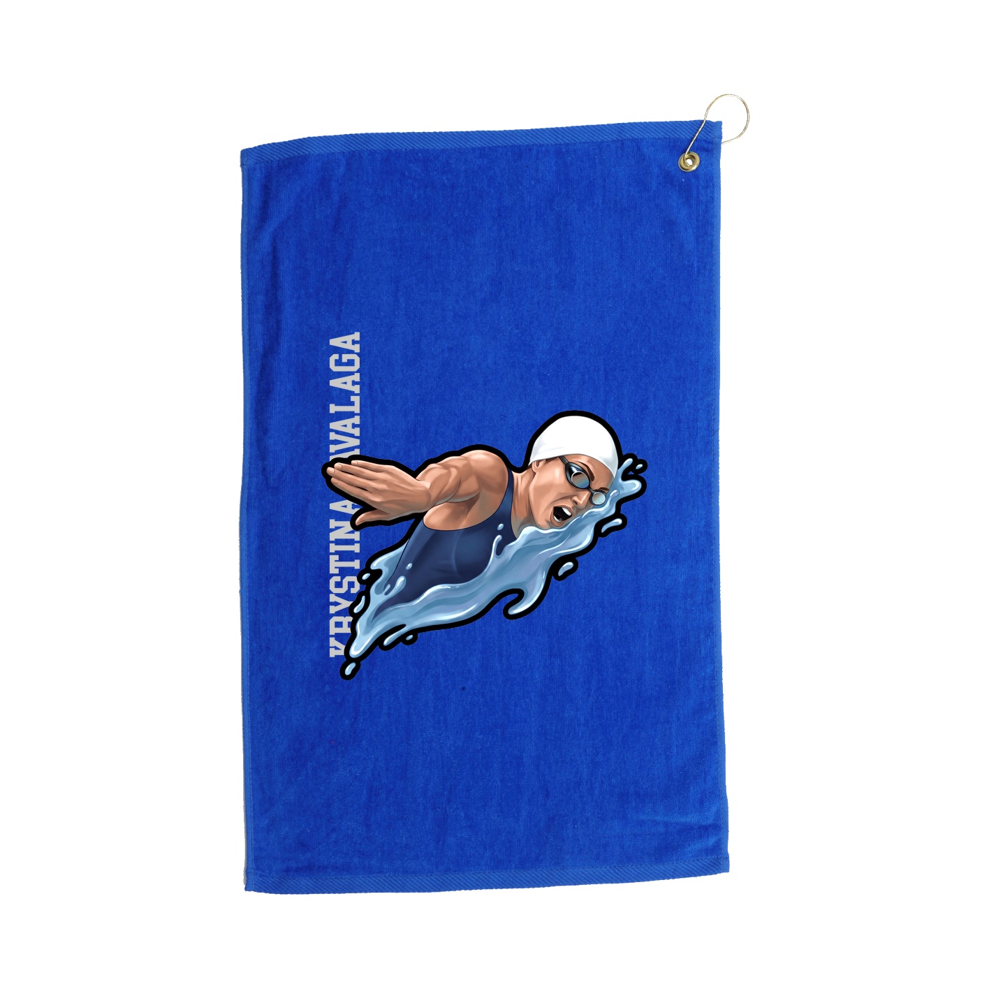 Golf Towel — Name Vertical in Royal