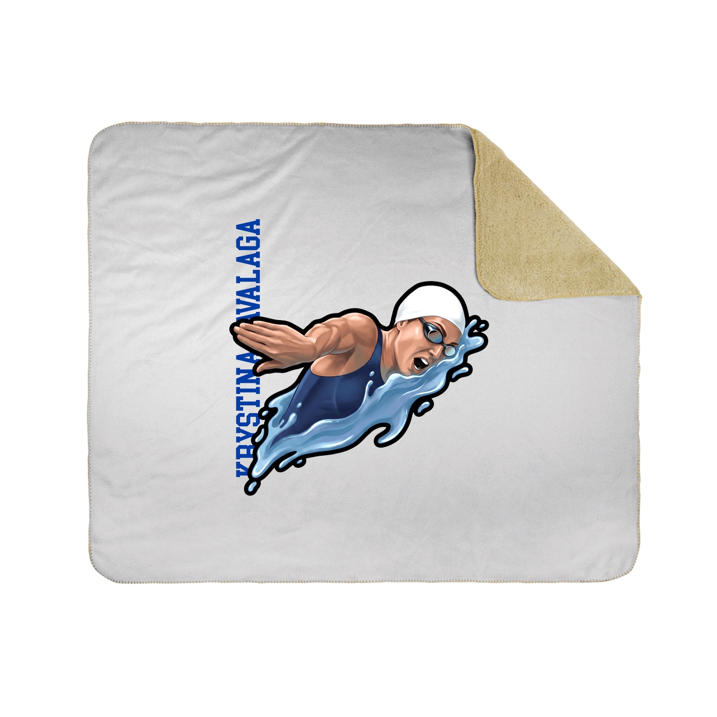 Throw Blanket — Name Vertical in White