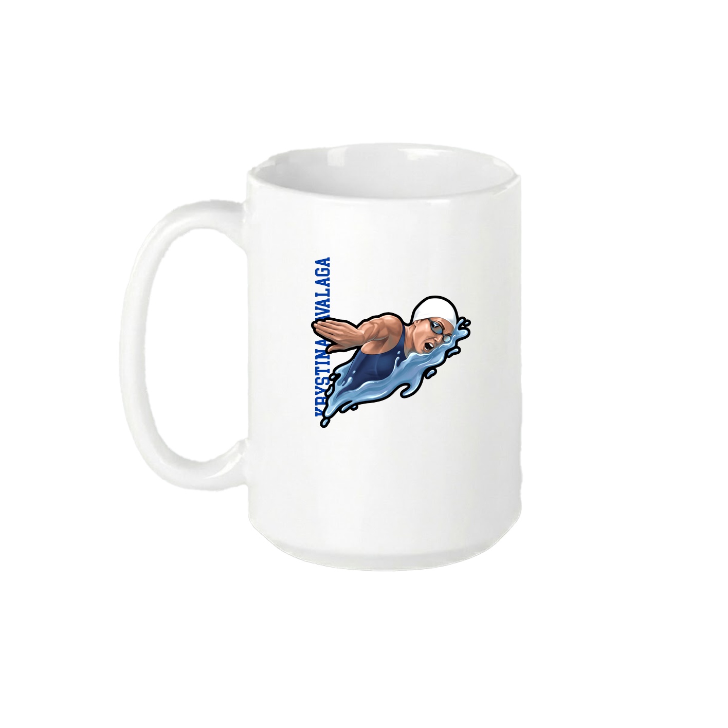 15oz Coffee Mug — Name Vertical in White