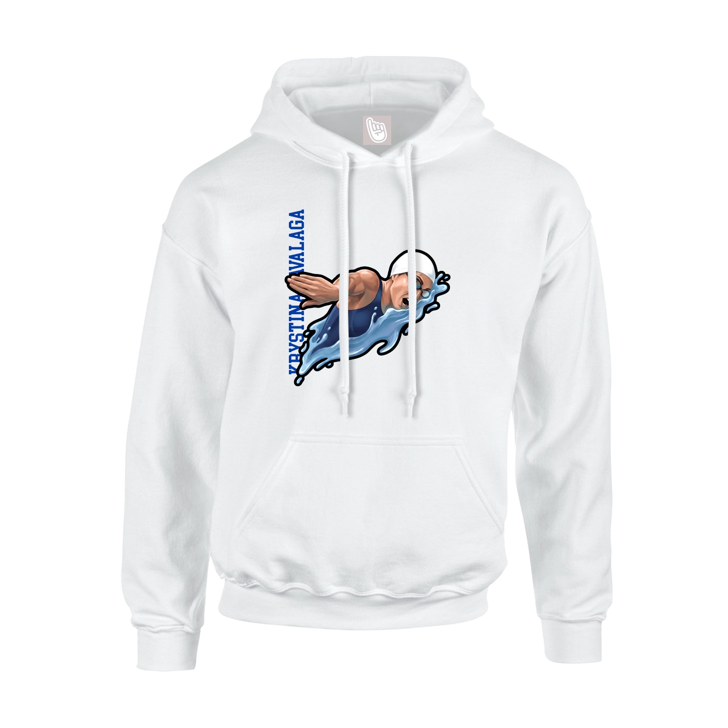 Hoodie — Name Vertical in White