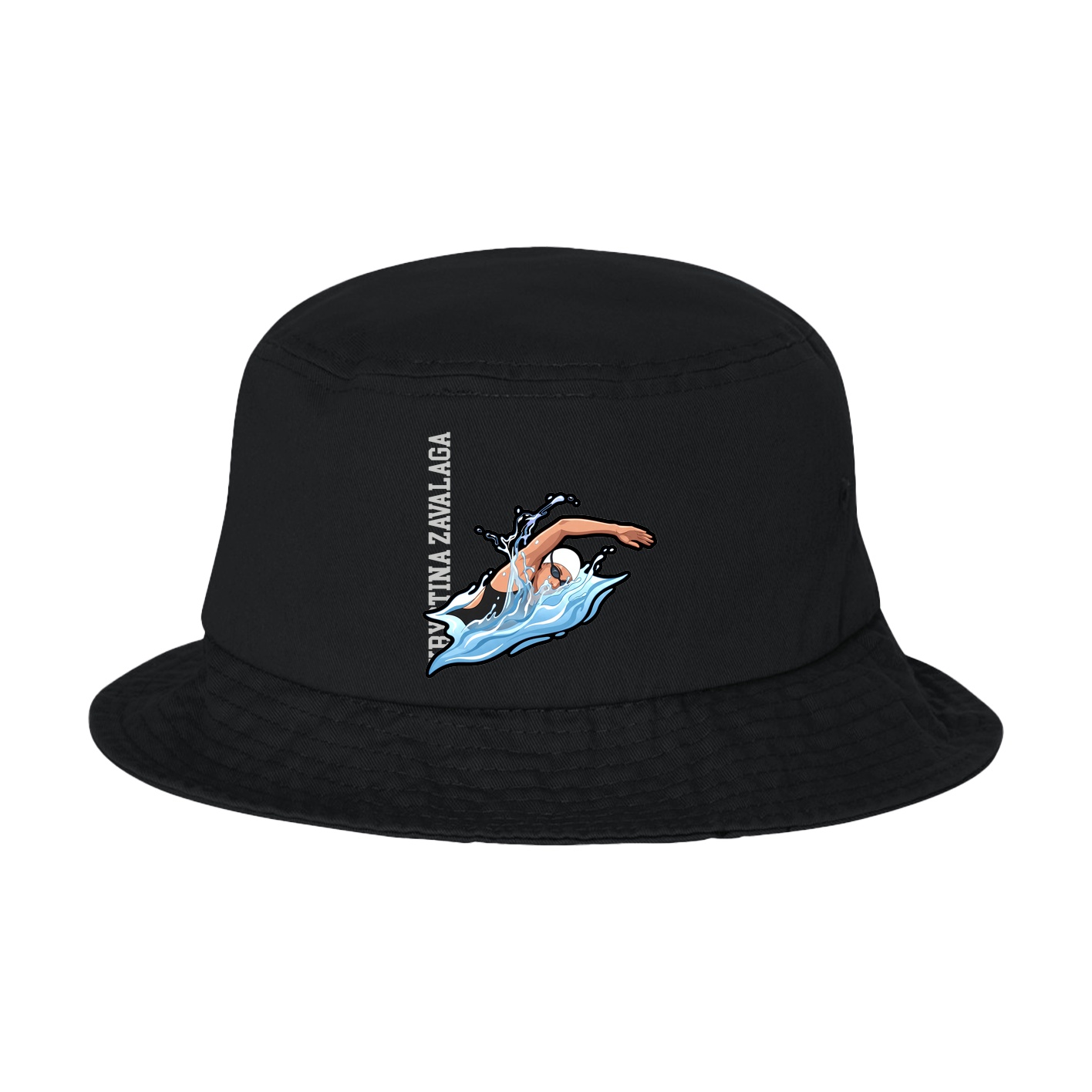 Bucket Cap — Name Vertical in Black