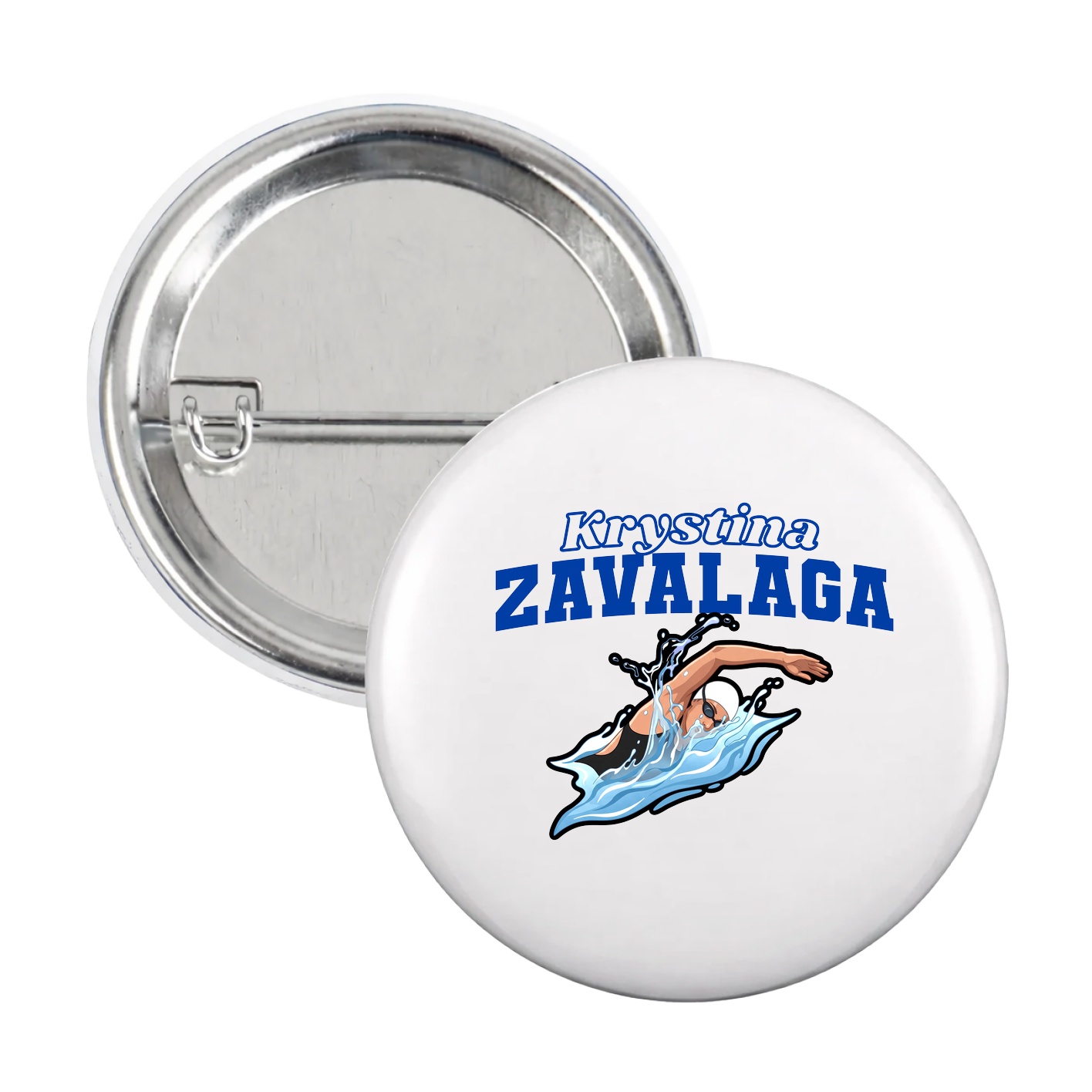 Game Day Button — Name Arch in White