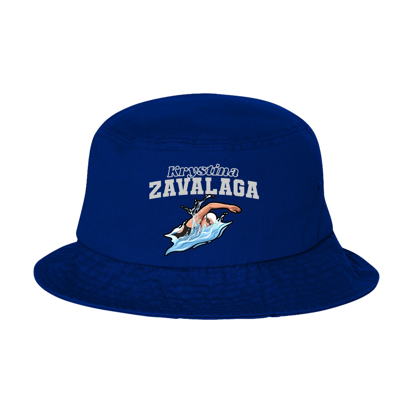 Bucket Cap — Name Arch in Royal Blue