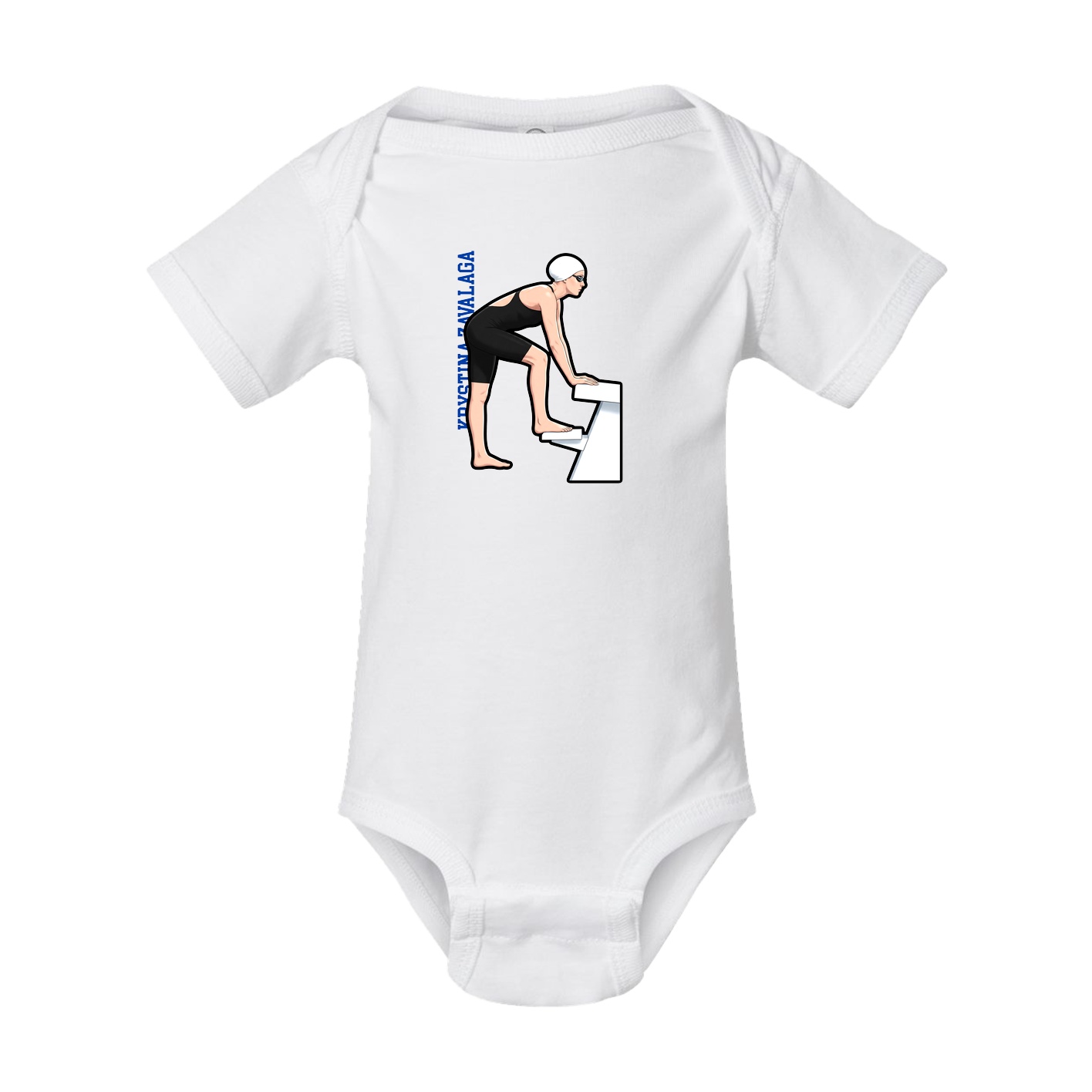 Baby Onesie — Name Vertical in White