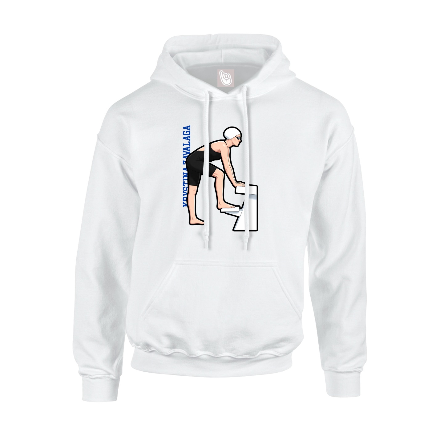 Youth Hoodie — Name Vertical in White