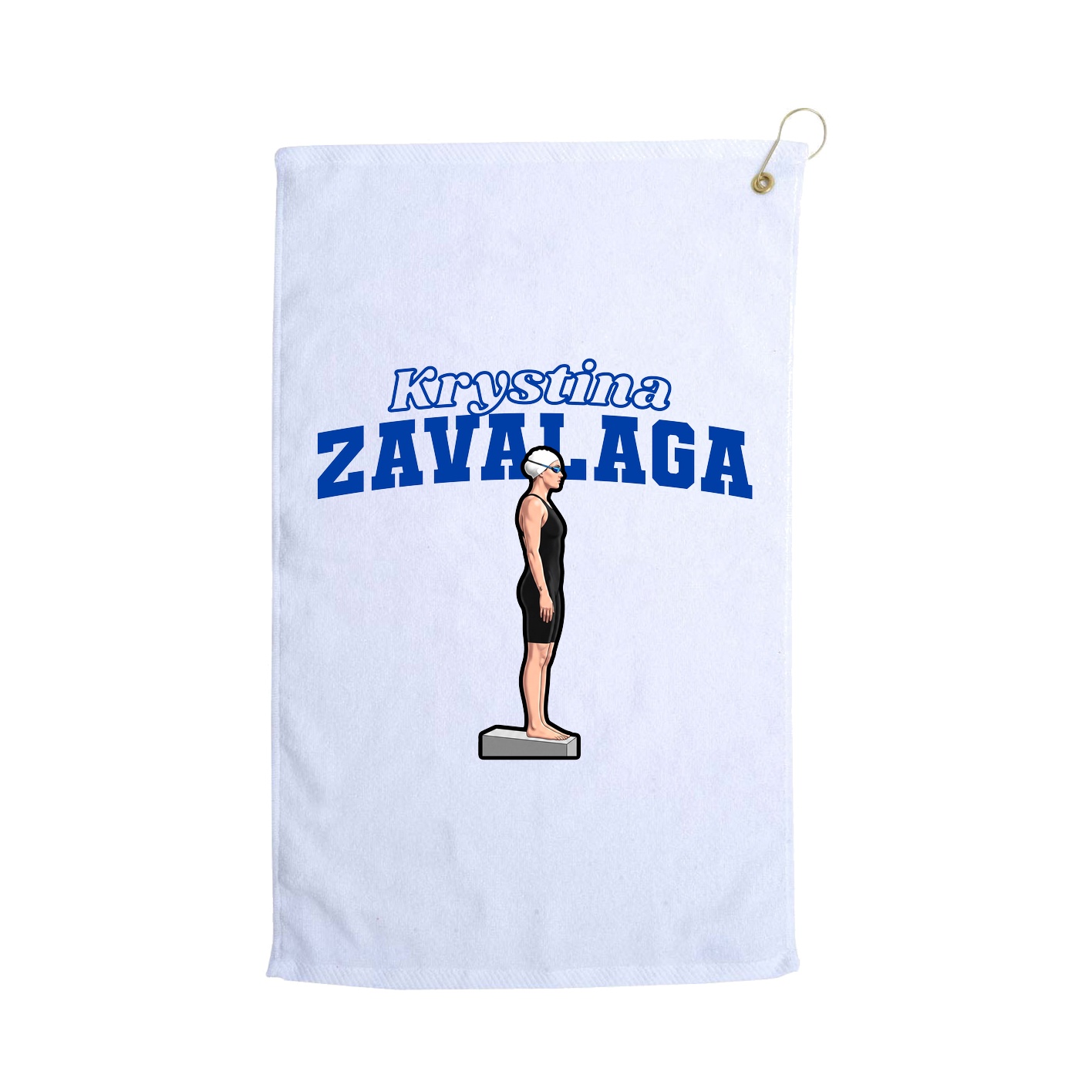 Golf Towel — Name Arch in White