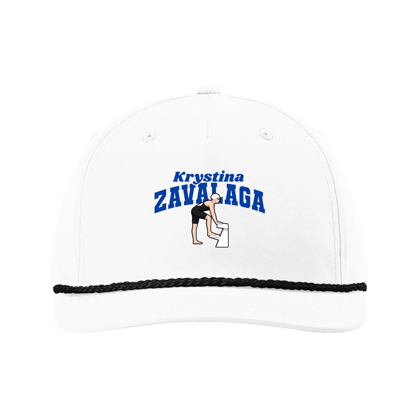 Five-Panel Classic Rope Cap — Signature Arch in White