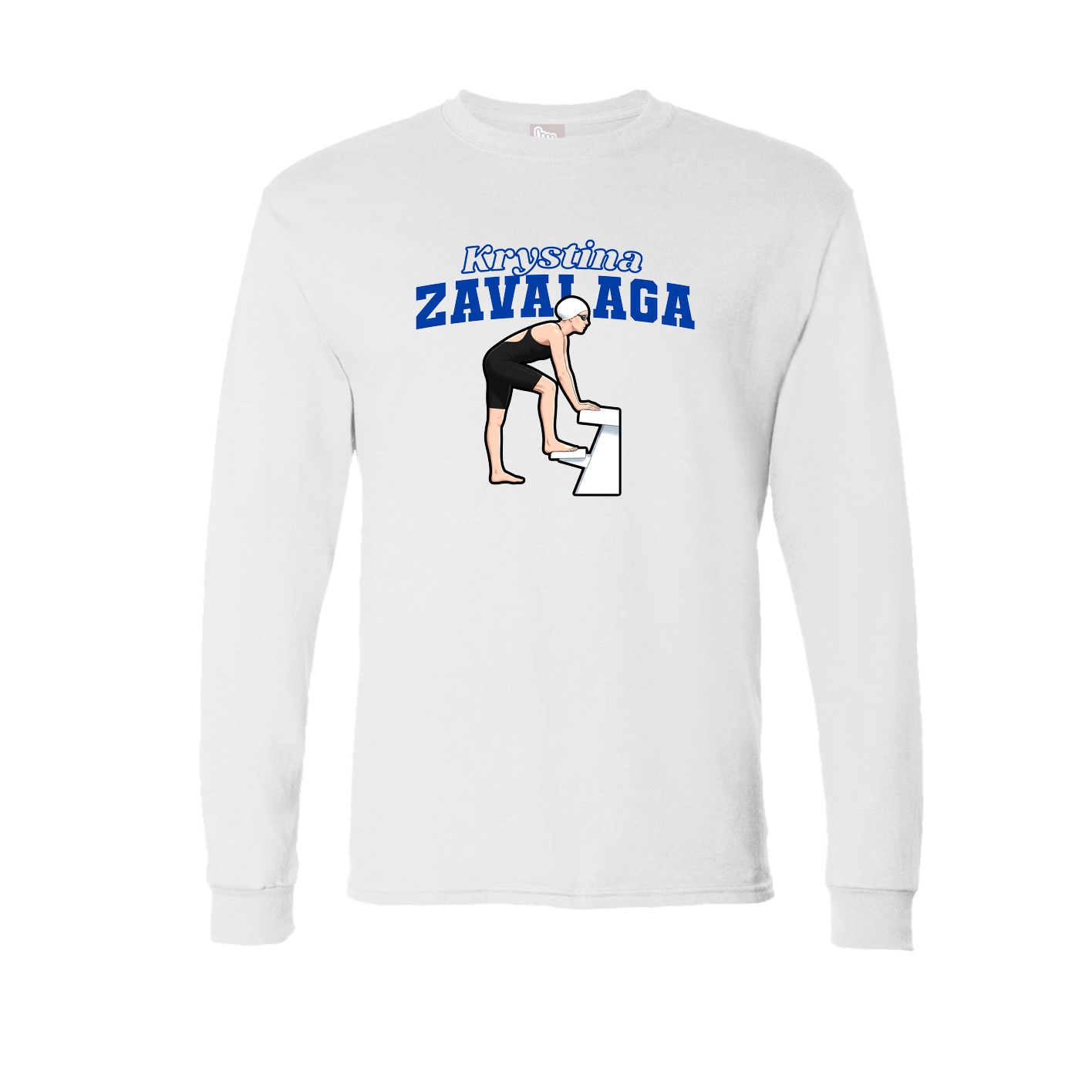 Long Sleeve Tee — Name Arch in White