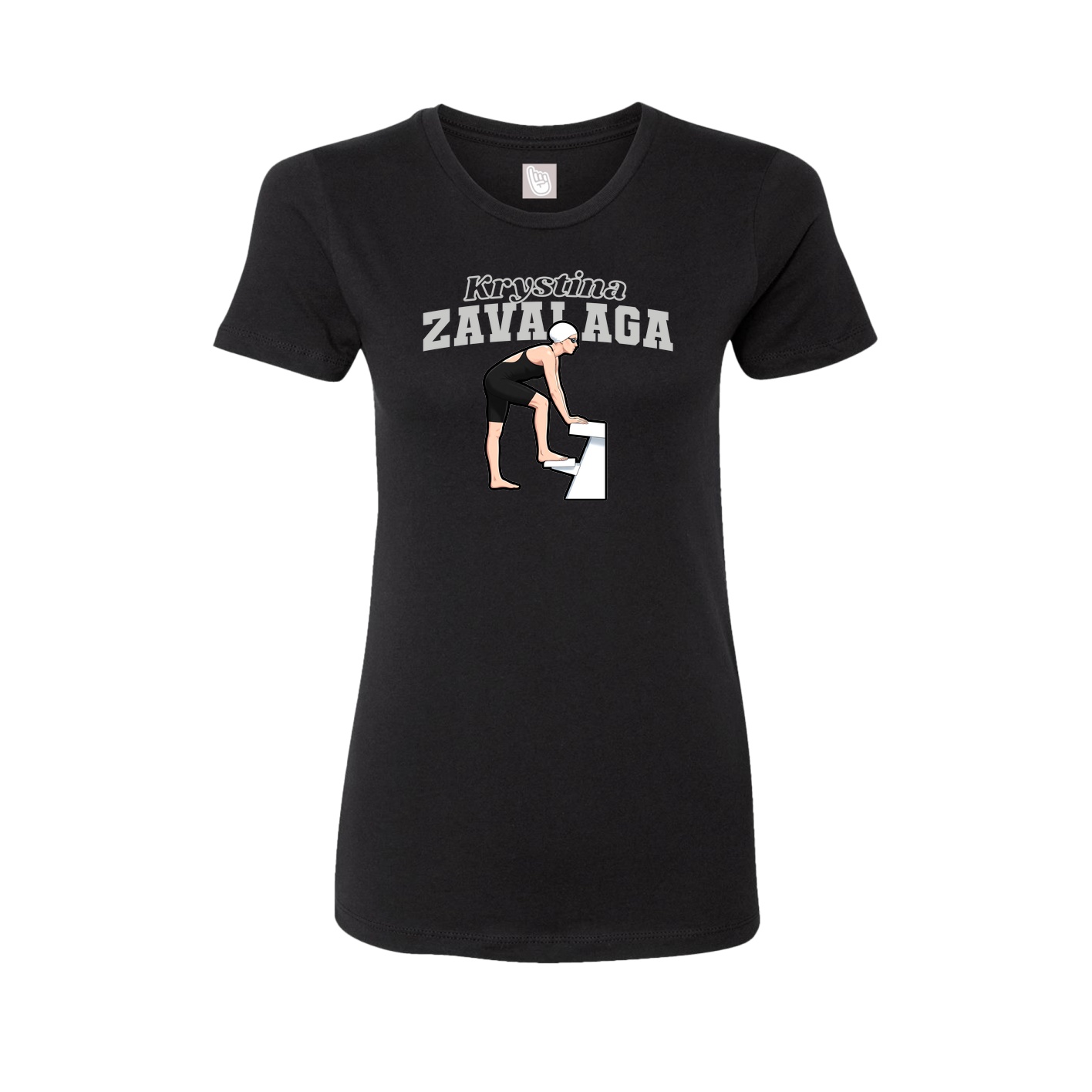 Fitted Women's Tee — Name Arch in Black