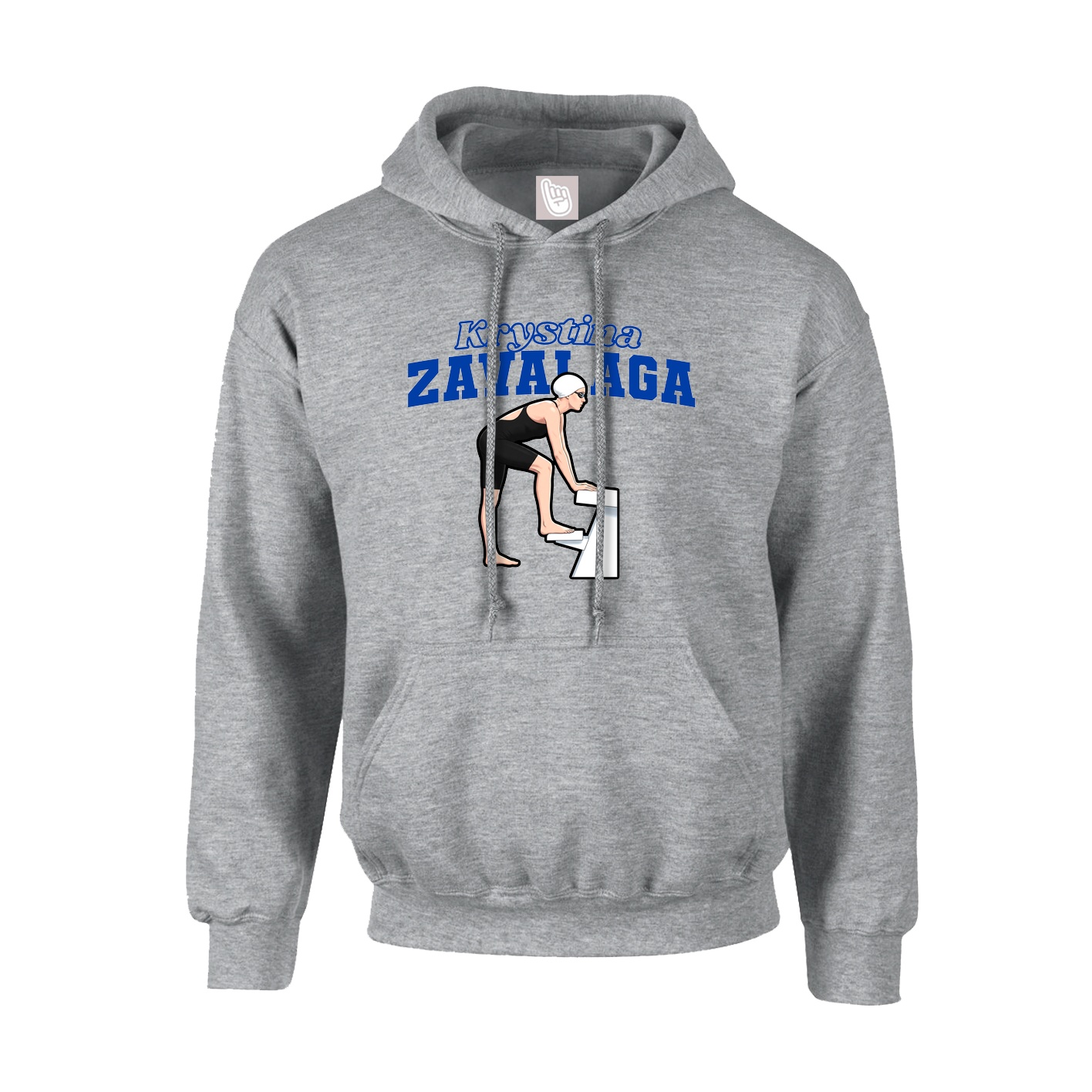 Youth Hoodie — Name Arch in Grey