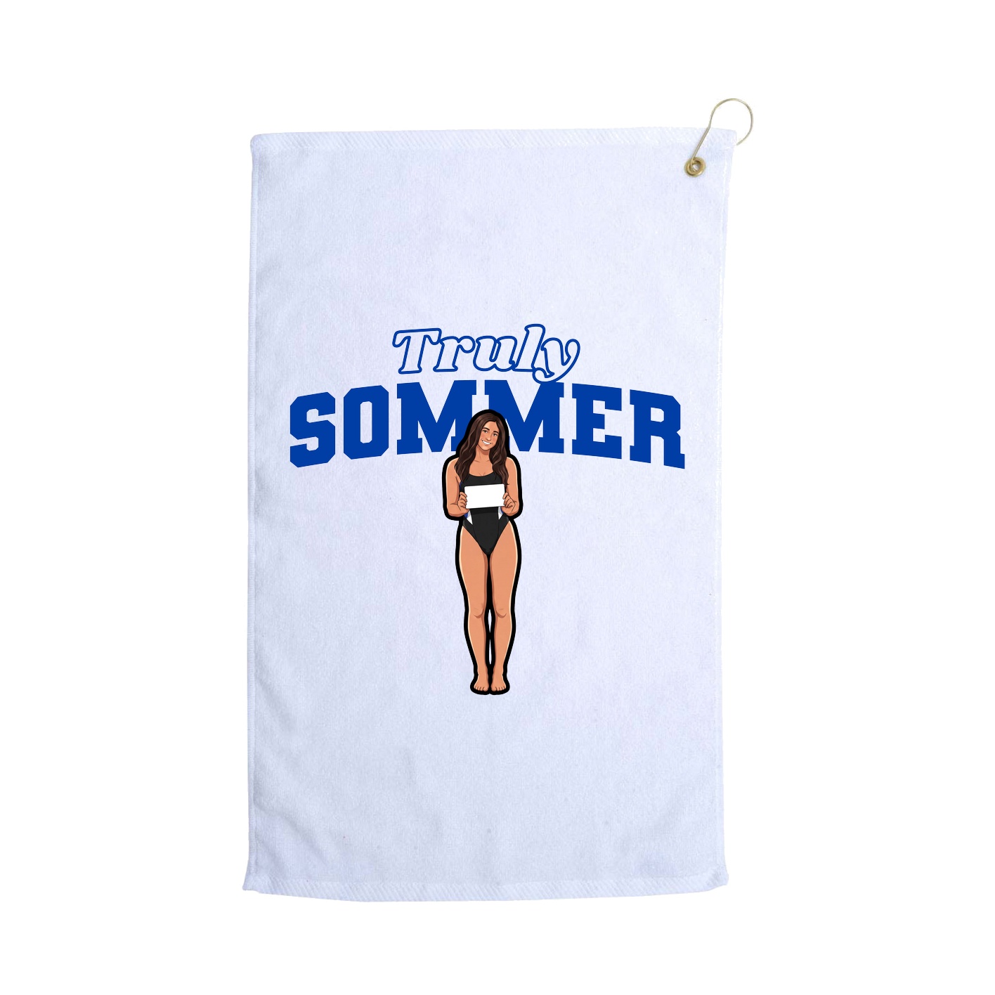 Golf Towel — Name Arch in White