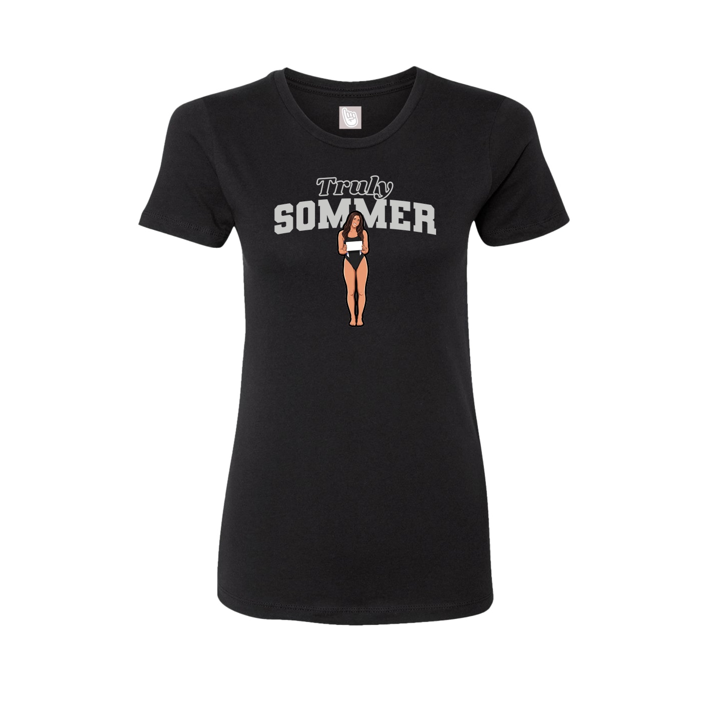 Fitted Women's Tee — Name Arch in Black