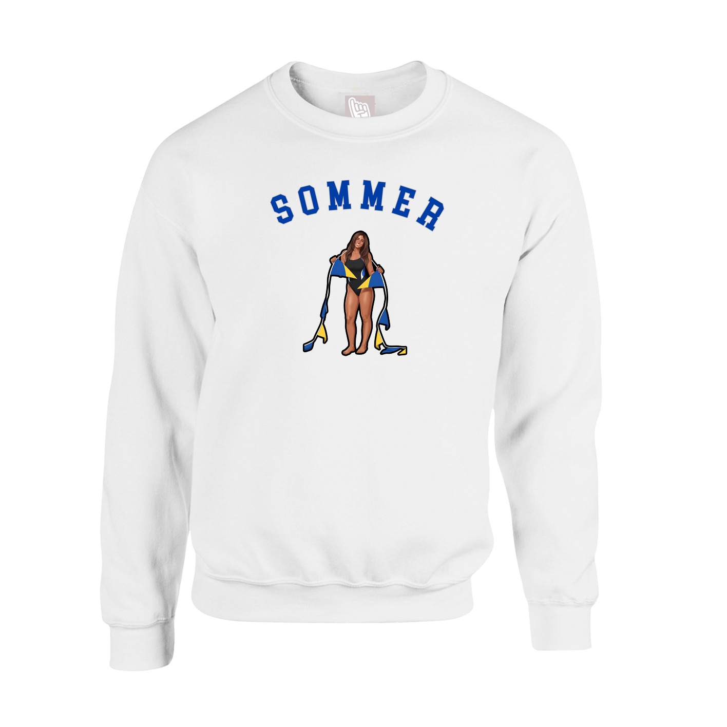 Fleece Crew — Shirsey Arch in White