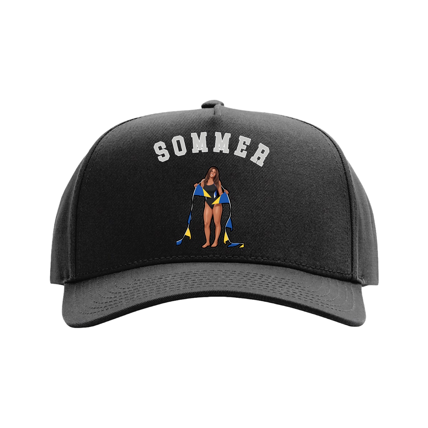 Full Fabric Five-Panel Champ Cap — Shirsey Arch in Black