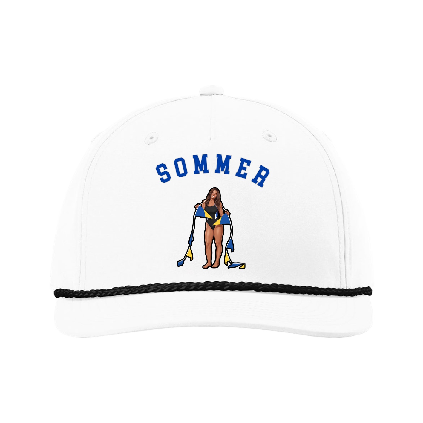 Five-Panel Classic Rope Cap — Shirsey Arch in White