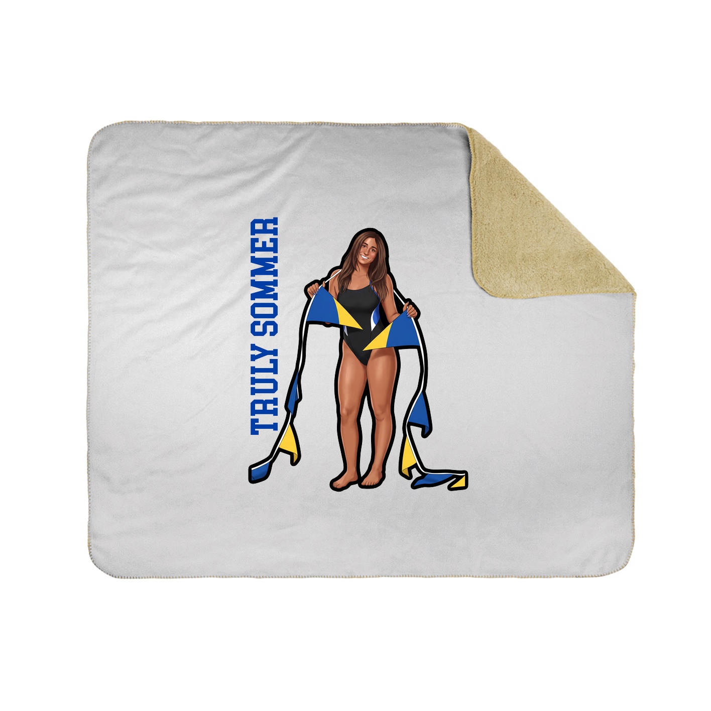 Throw Blanket — Name Vertical in White