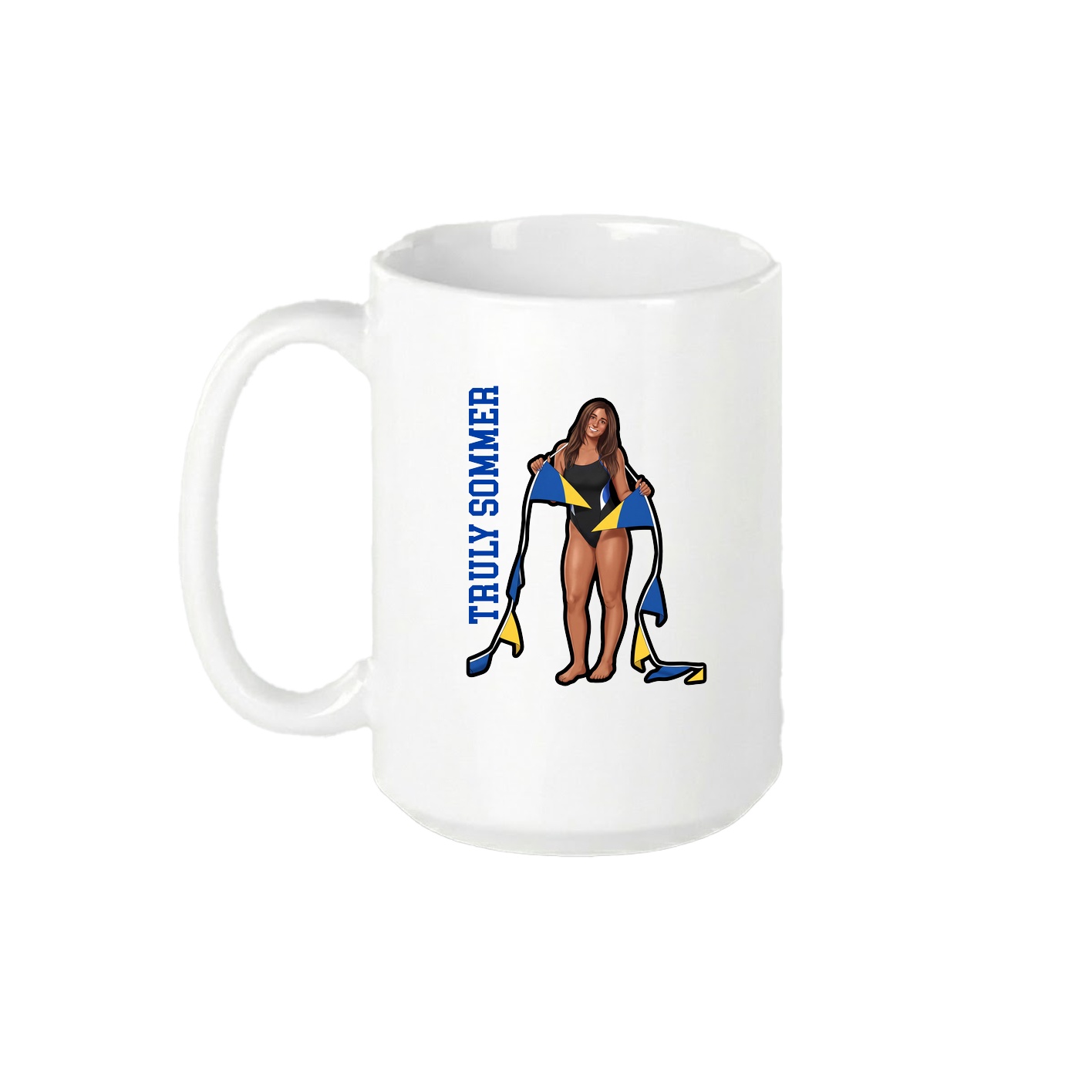 15oz Coffee Mug — Name Vertical in White
