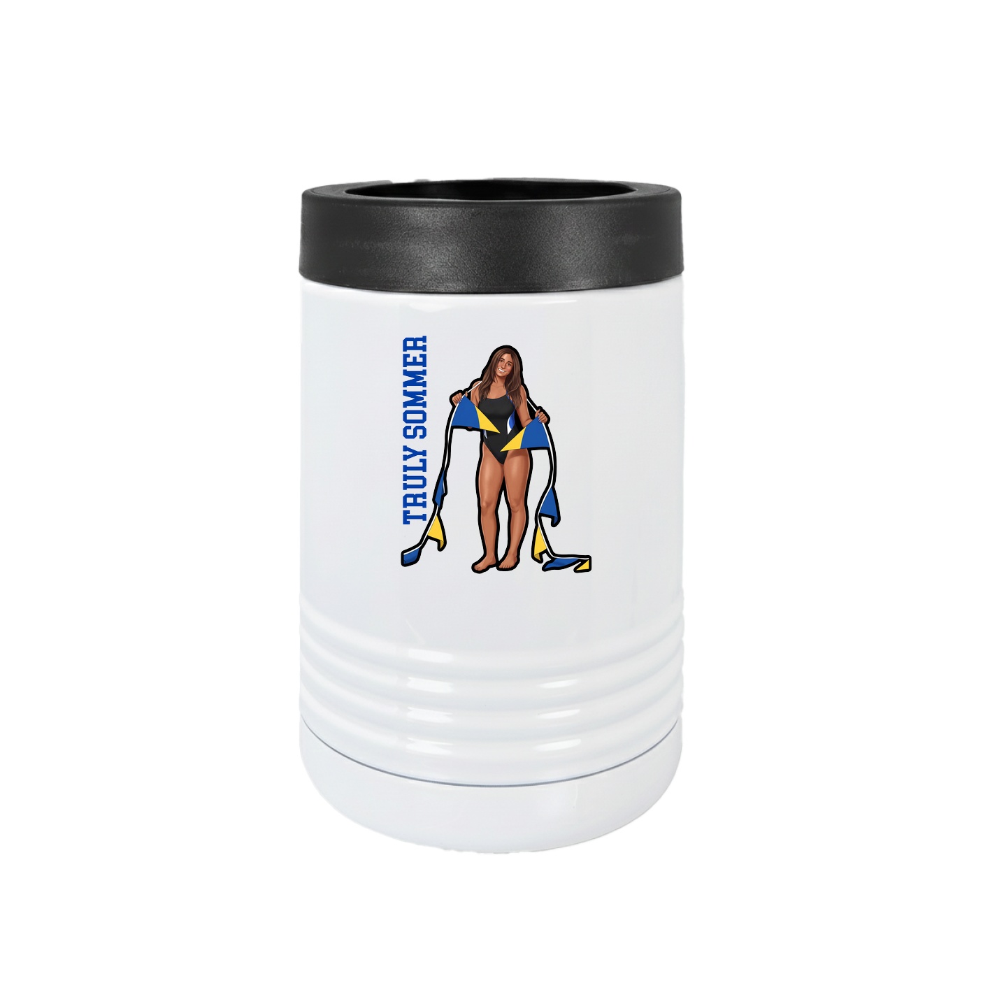 Beverage Holder — Name Vertical in White