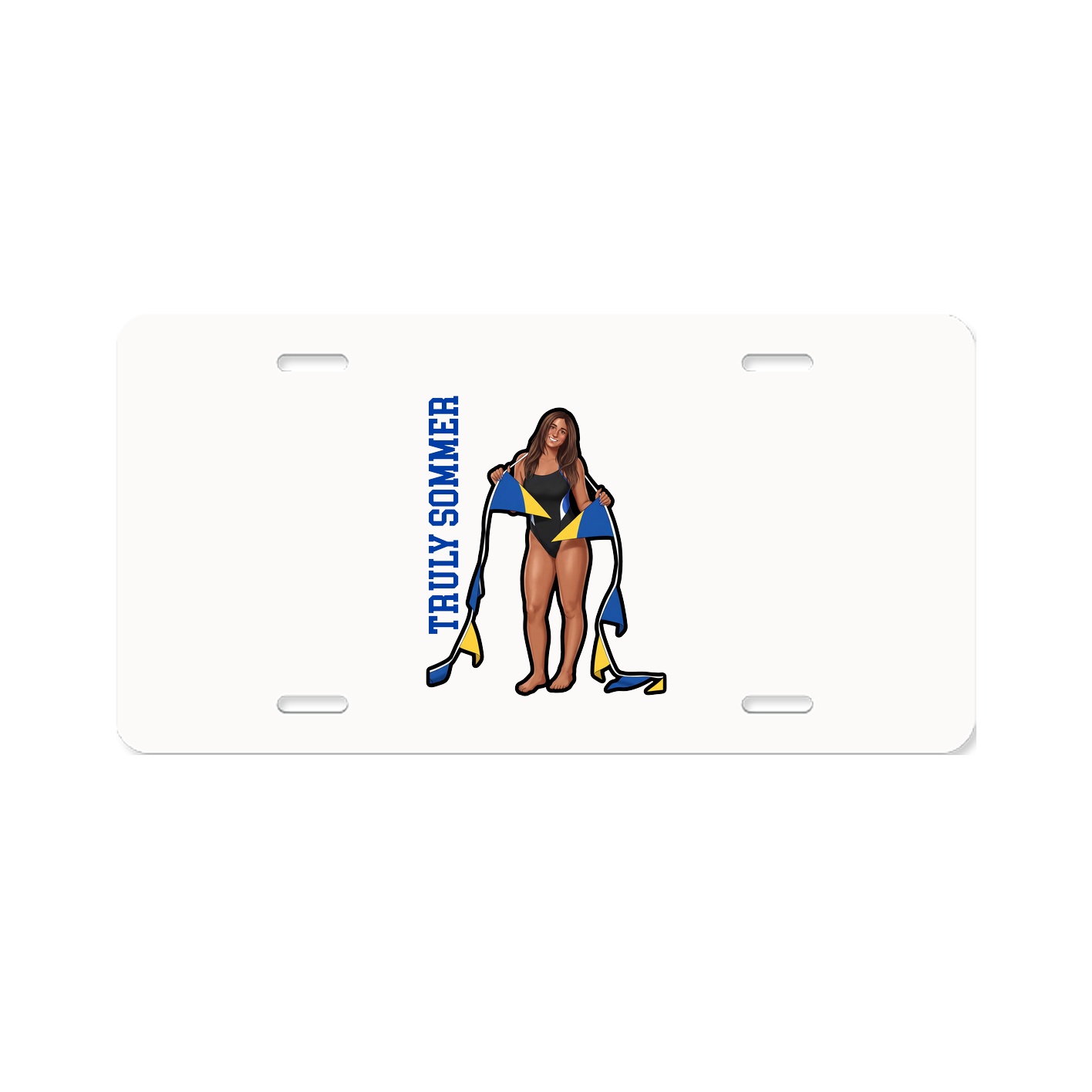 License Plate — Name Vertical in Classic
