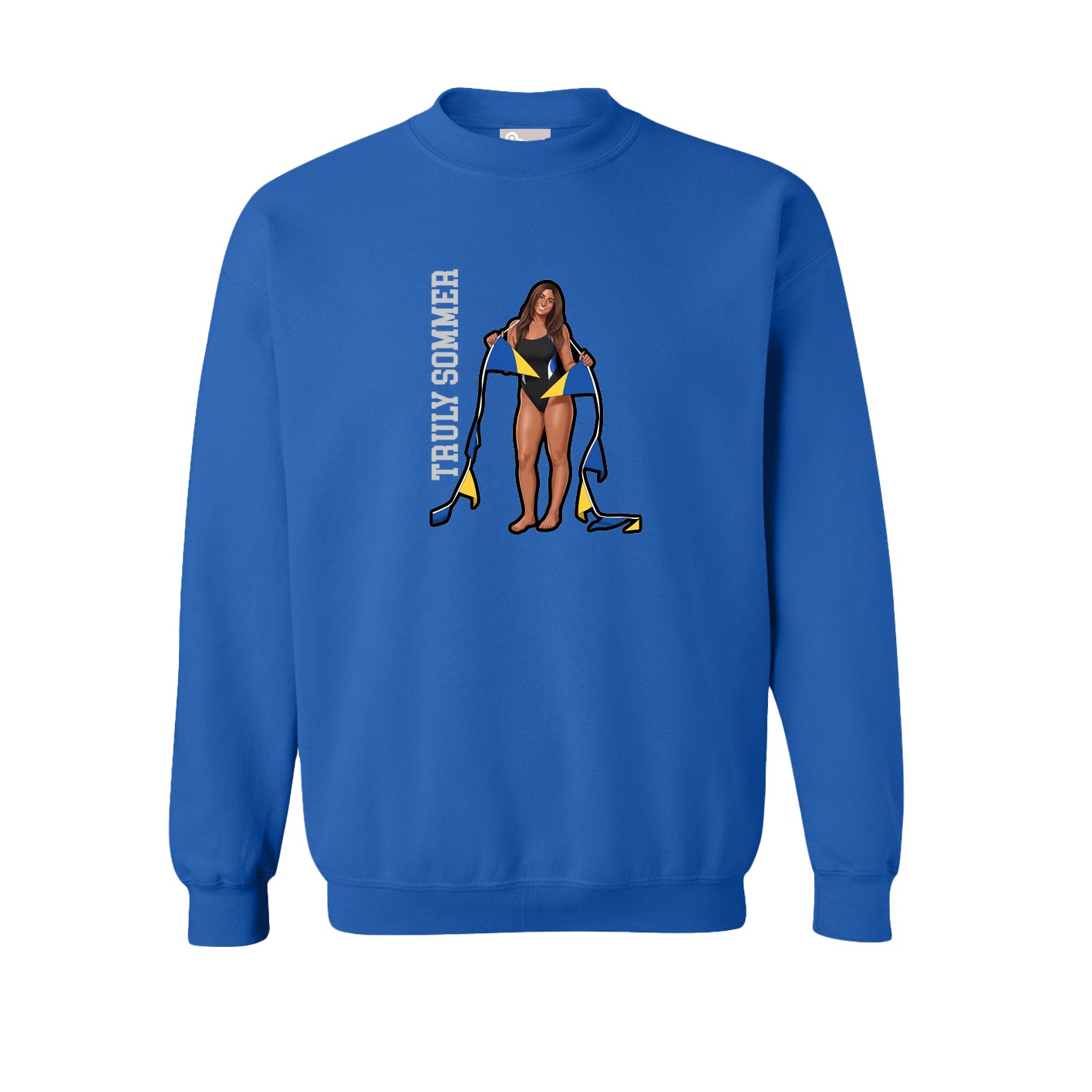 Fleece Crew — Name Vertical in Royal