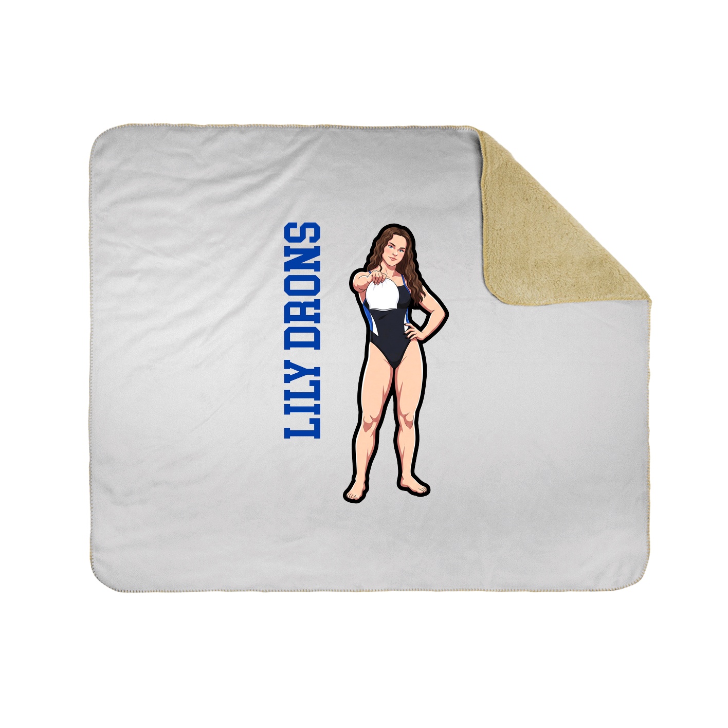 Throw Blanket — Name Vertical in White