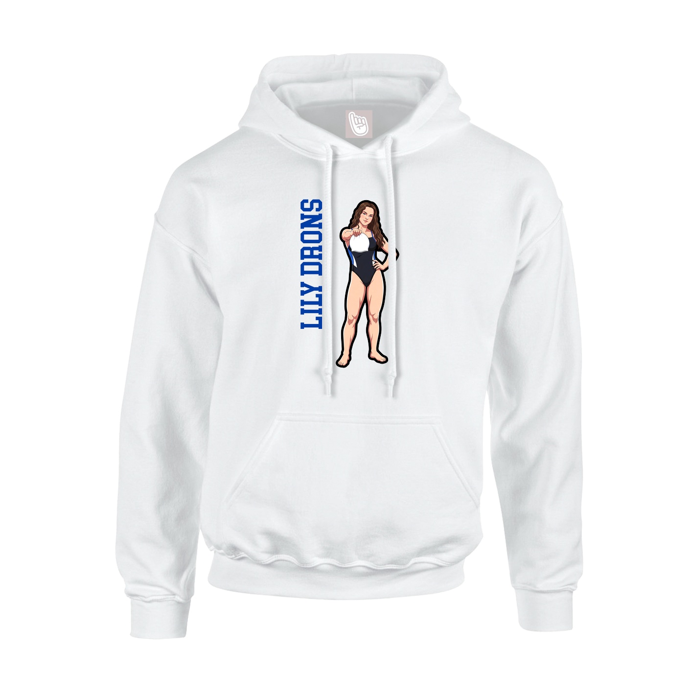 Hoodie — Name Vertical in White