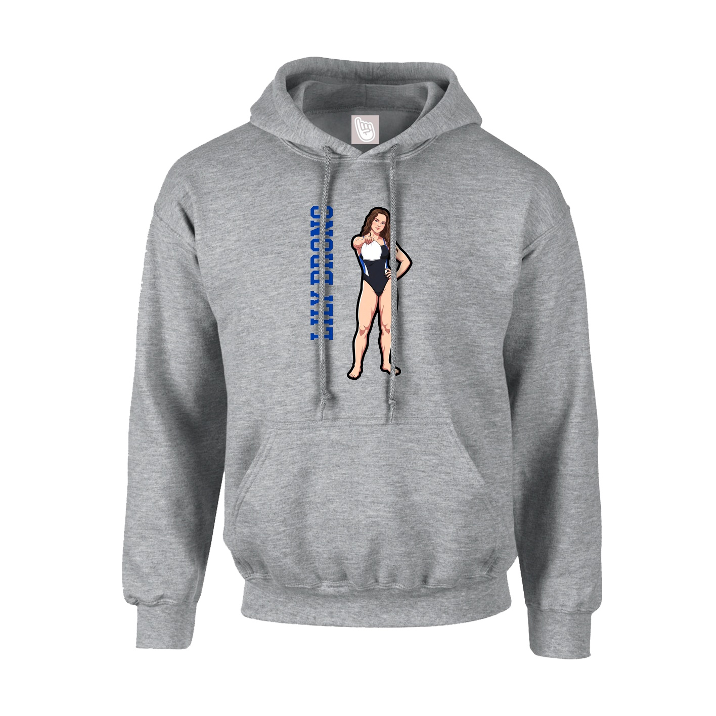 Youth Hoodie — Name Vertical in Grey