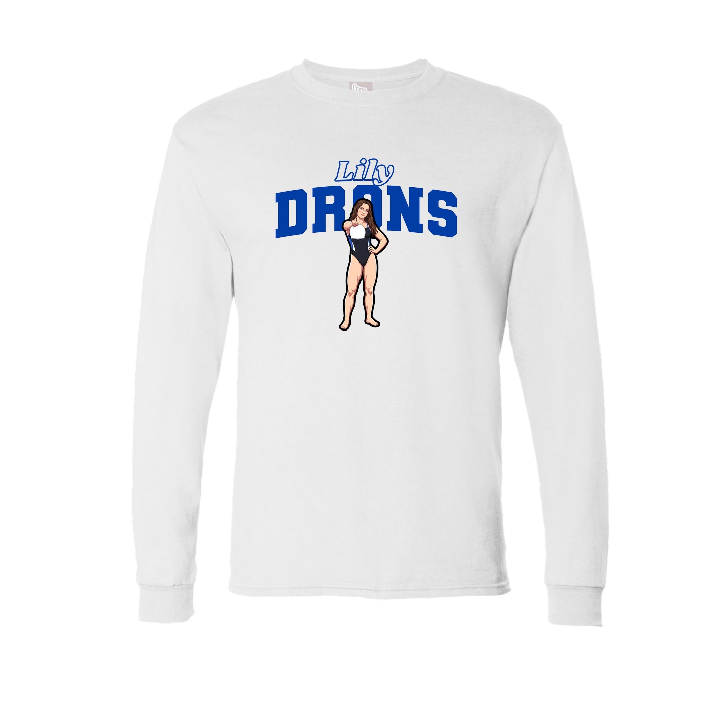 Long Sleeve Tee — Name Arch in White