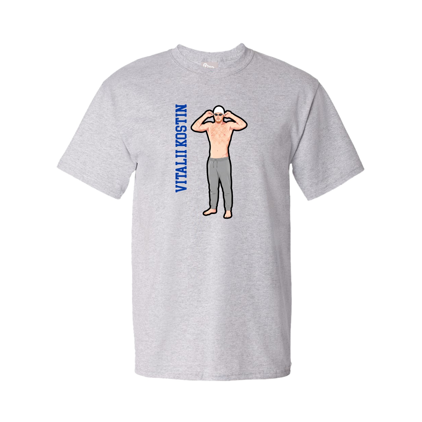Tee — Name Vertical in Grey
