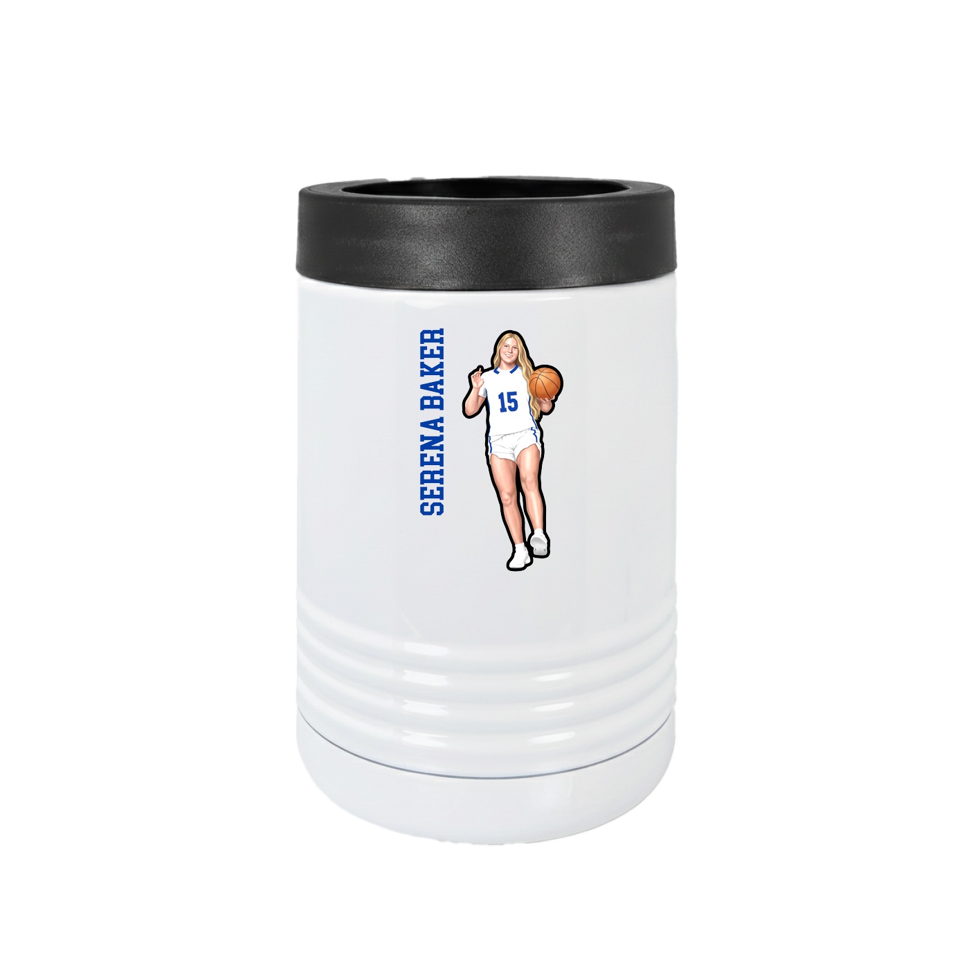 Beverage Holder — Name Vertical in White