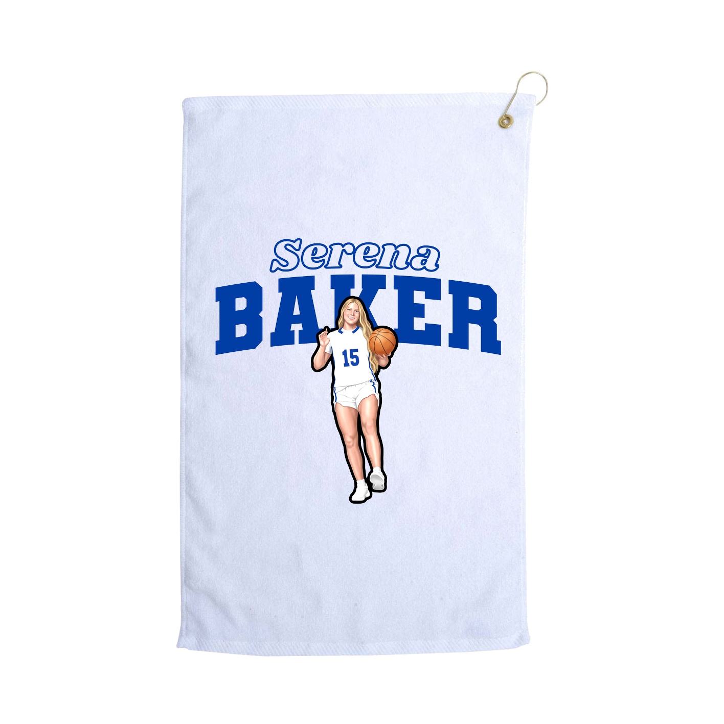 Golf Towel — Name Arch in White