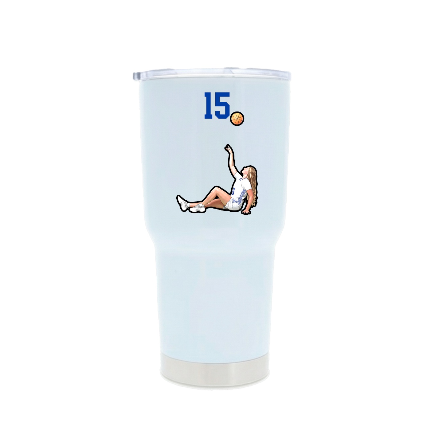 30oz Stainless Steel Tumbler — Number Top in White