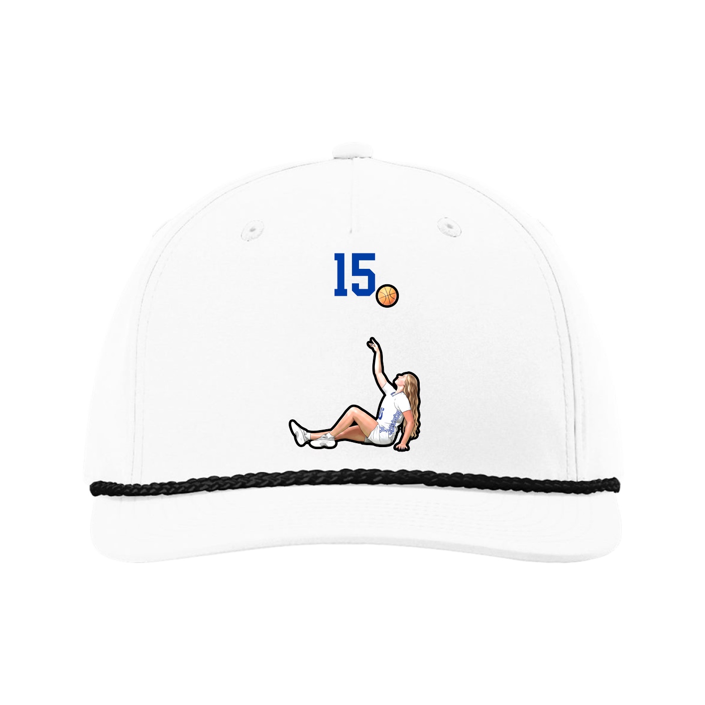 Five-Panel Classic Rope Cap — Number Top in White