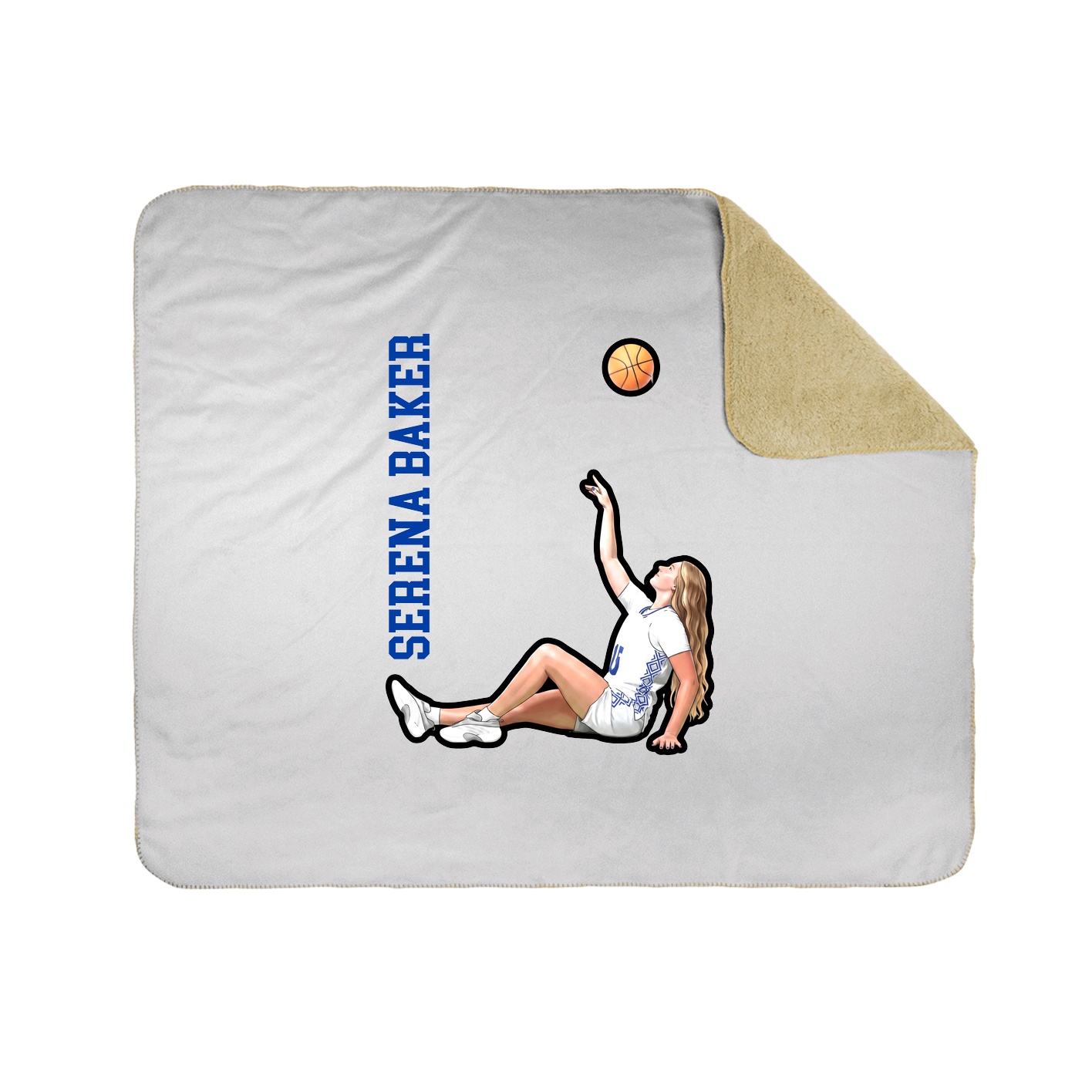 Throw Blanket — Name Vertical in White