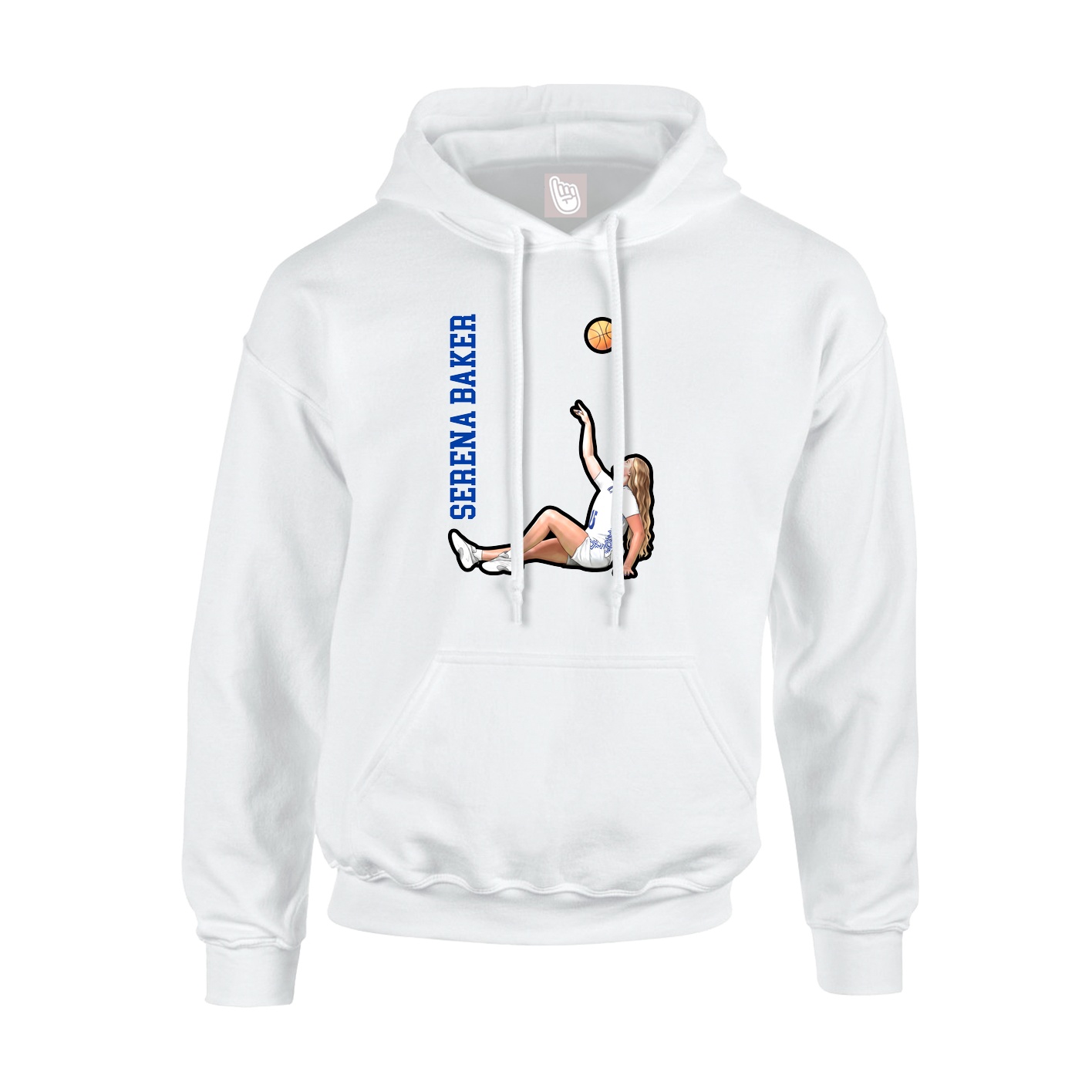 Hoodie — Name Vertical in White