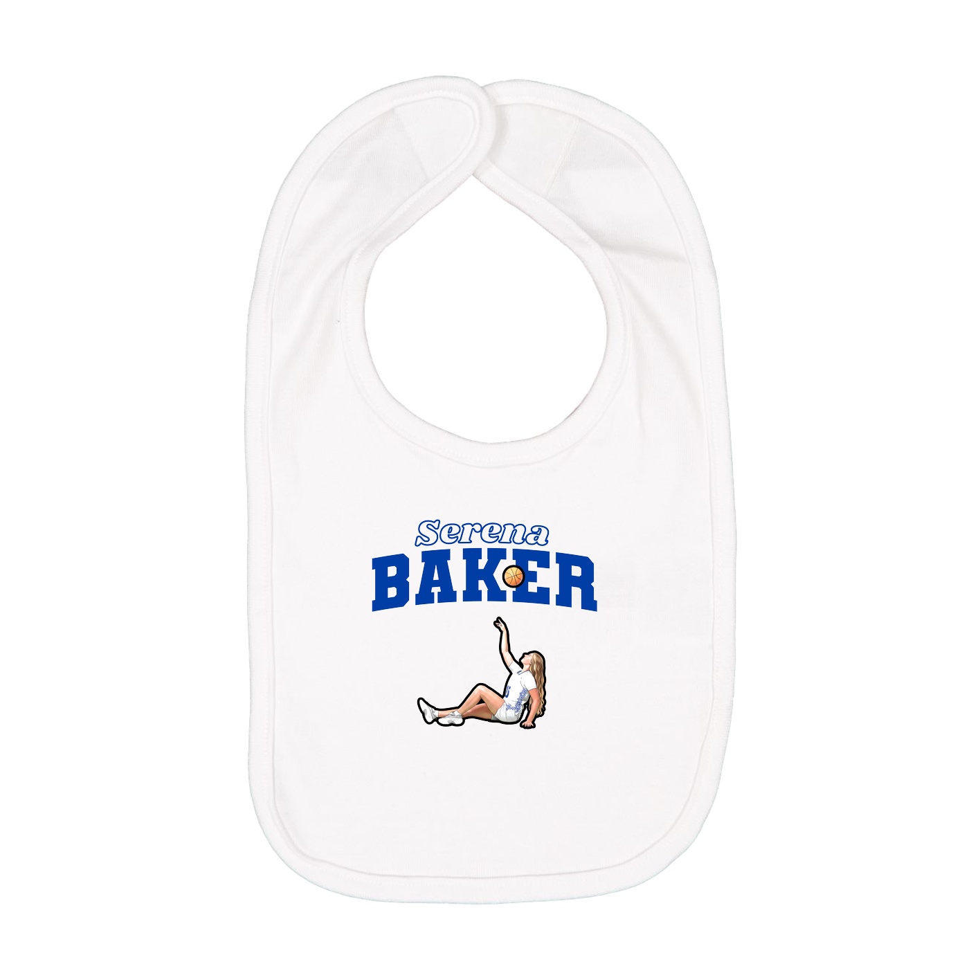 Infant Bib — Name Arch in White