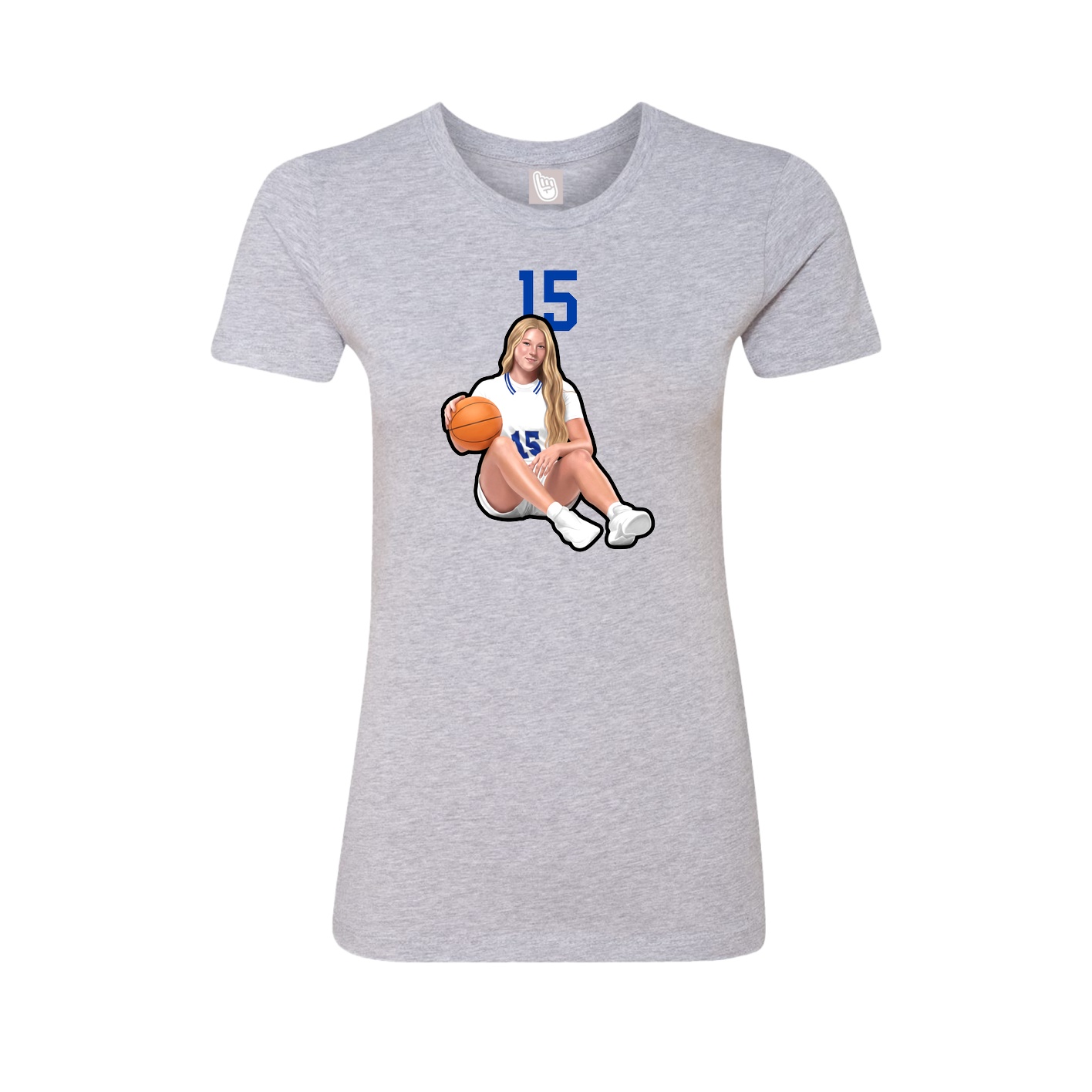 Fitted Women's Tee — Number Top in Grey