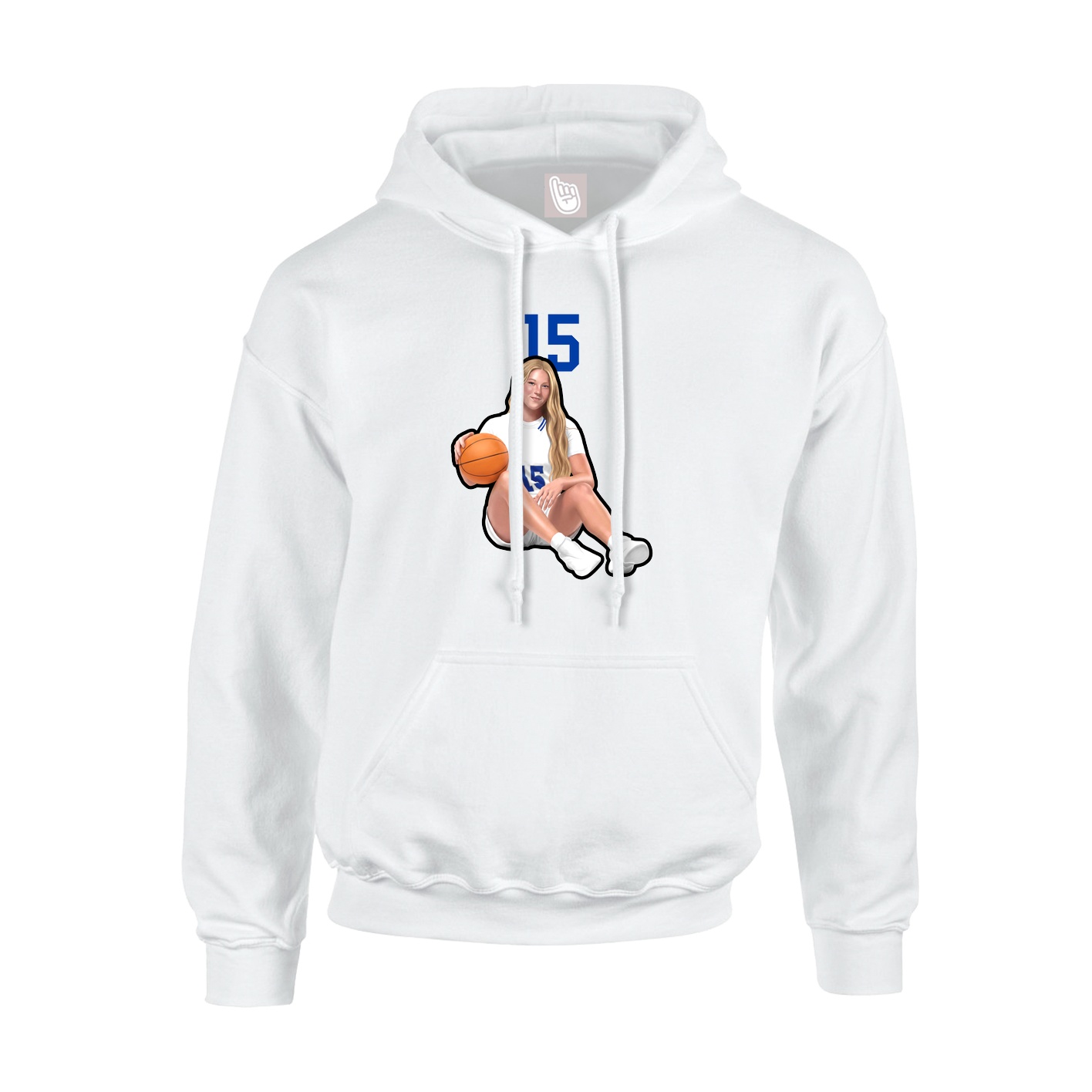 Youth Hoodie — Number Top in White