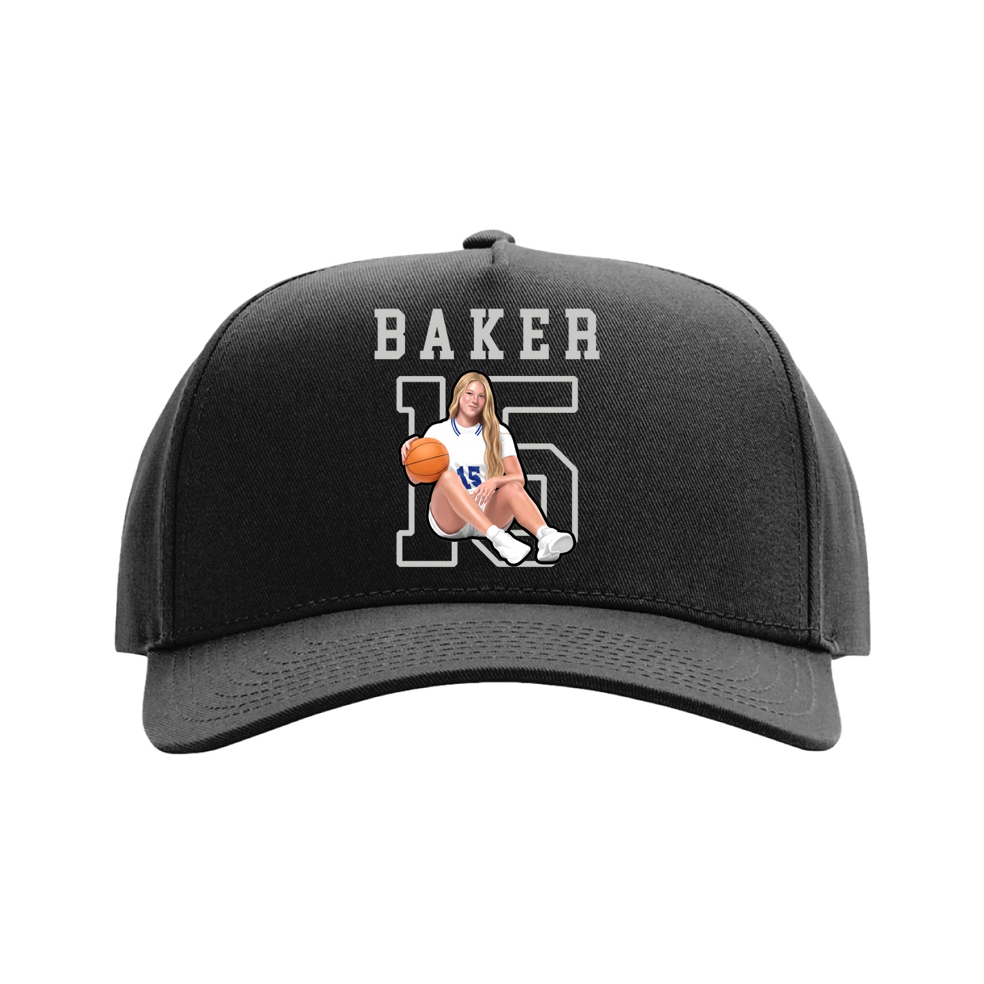 Full Fabric Five-Panel Champ Cap — Shirsey in Black