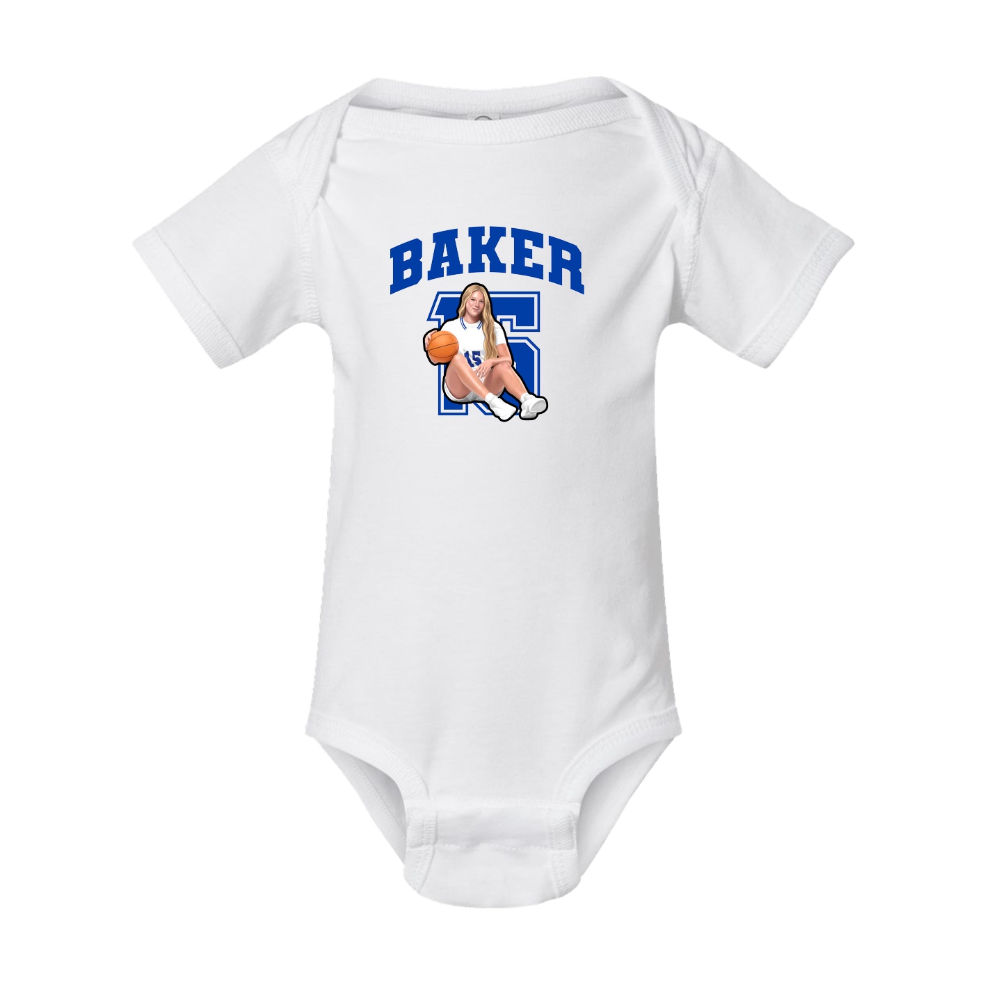 Baby Onesie — Number in White